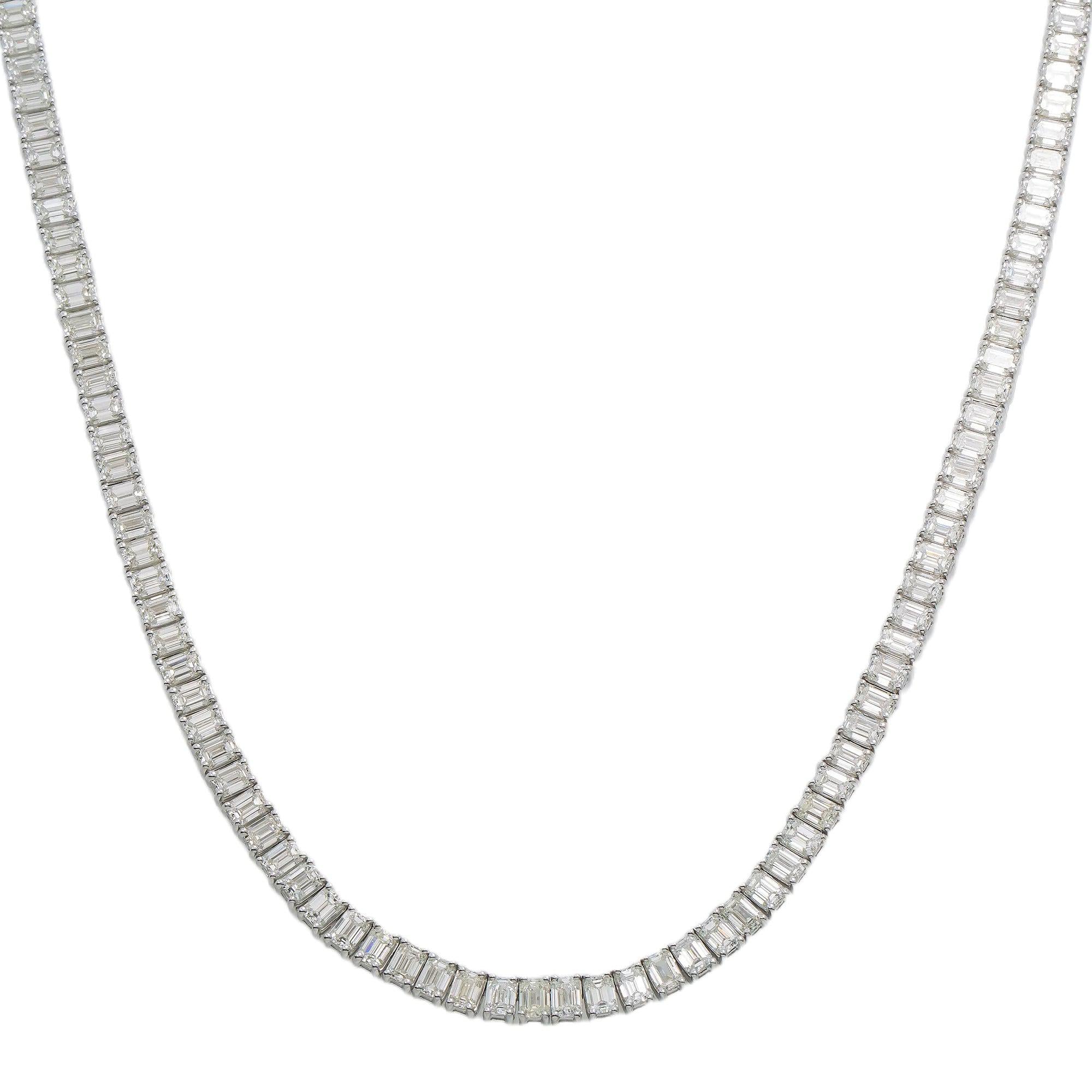 14K GOLD BAGUETTE DIAMOND TENNIS CHAIN 27 CT