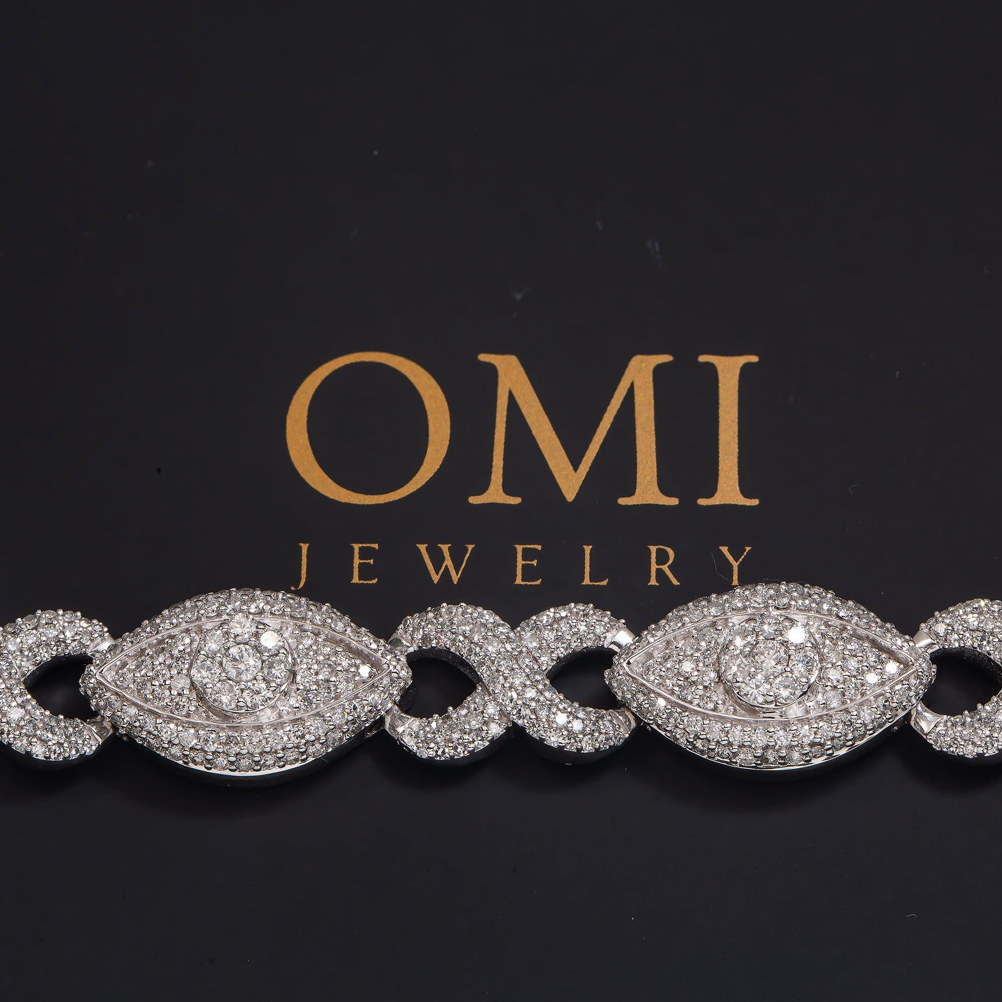 10K GOLD BAGUETTE DIAMOND 22" INFINITY EYE CHAIN 26.74 CT