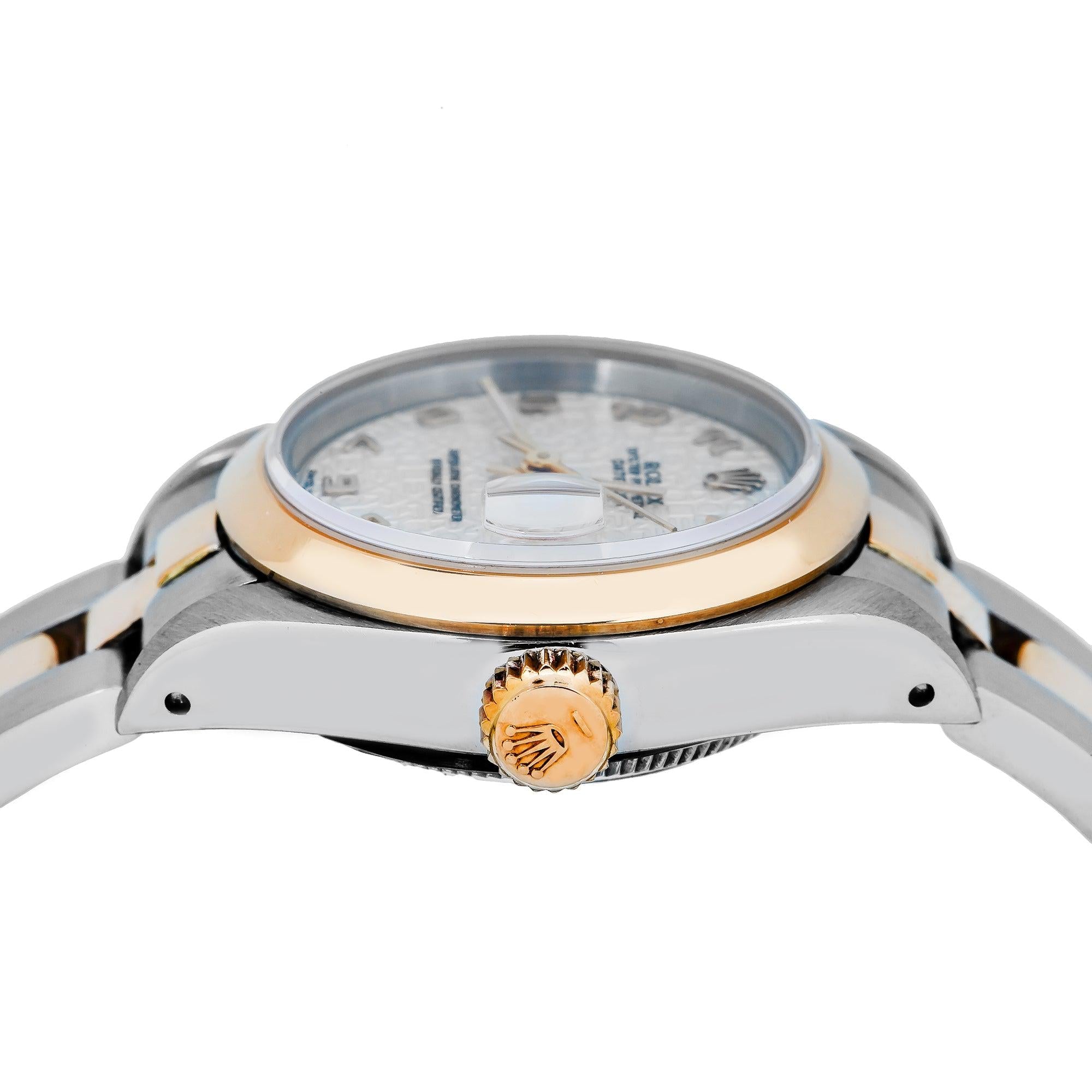 Rolex Datejust 26MM 69173 Ivory Arabic Dial Smooth Bezel Two Tone Yellow Gold Oyster Bracelet