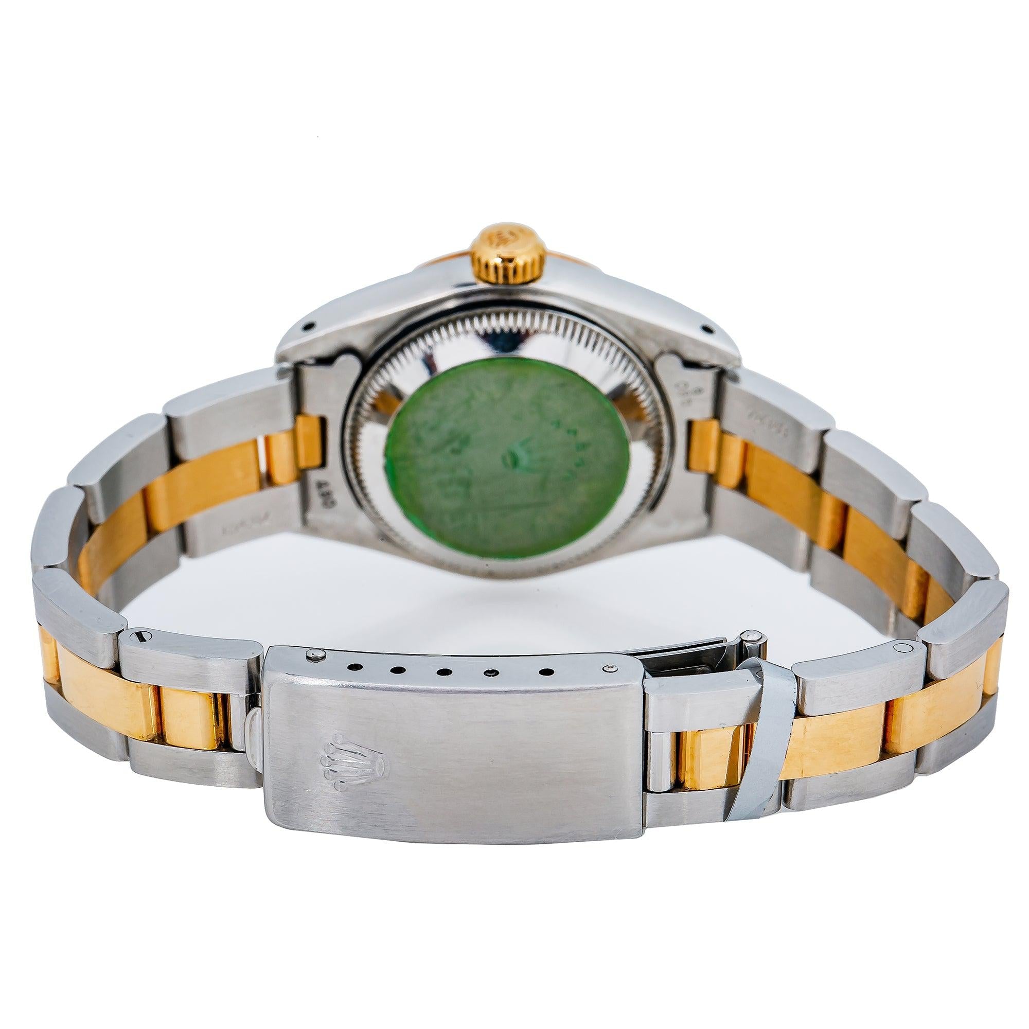 Rolex Datejust 26MM 69173 Ivory Arabic Dial Smooth Bezel Two Tone Yellow Gold Oyster Bracelet