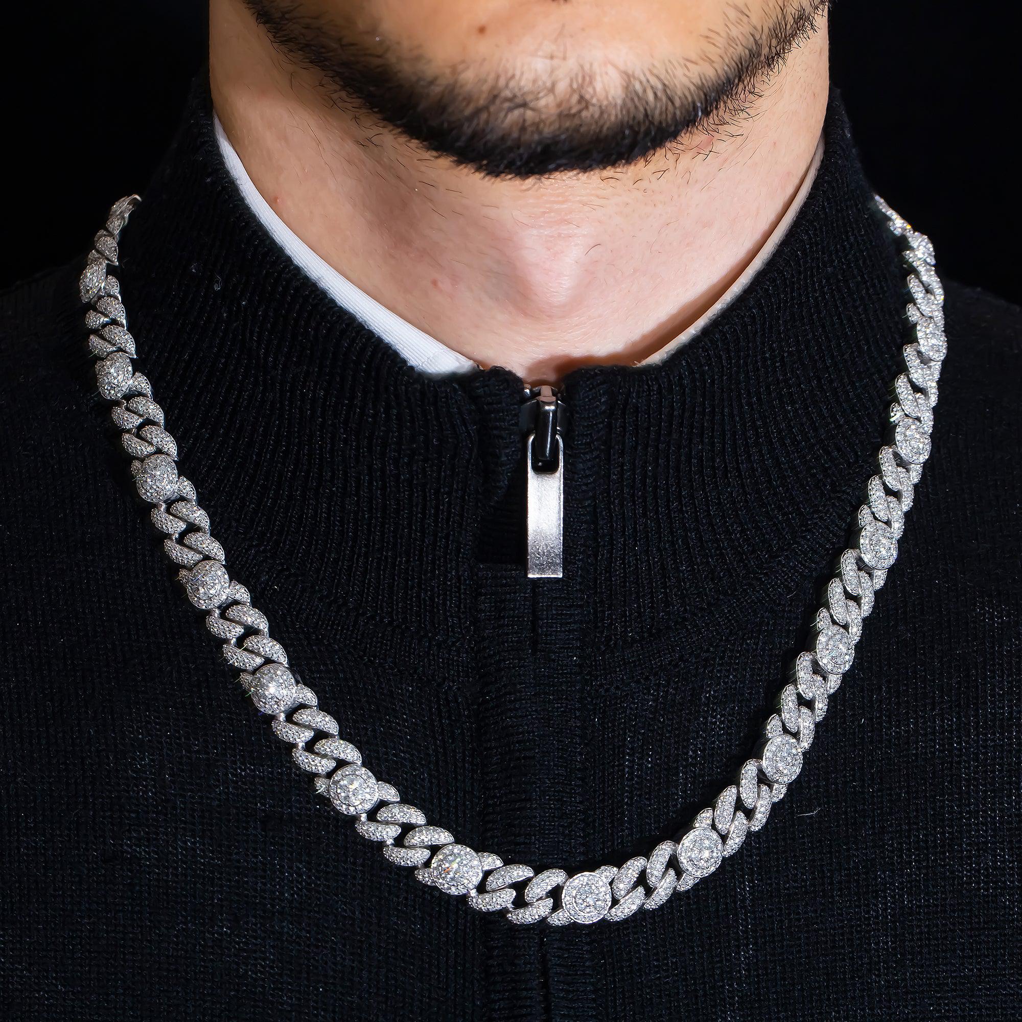 10K GOLD DIAMOND OPEN CUBAN LINK CHAIN 21.98 CT