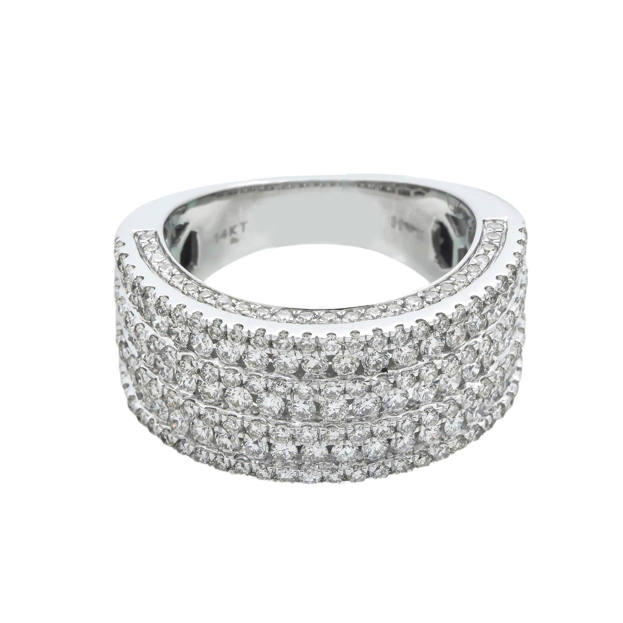 14K GOLD ROUND CLUSTER DIAMOND RING 3.30 CT