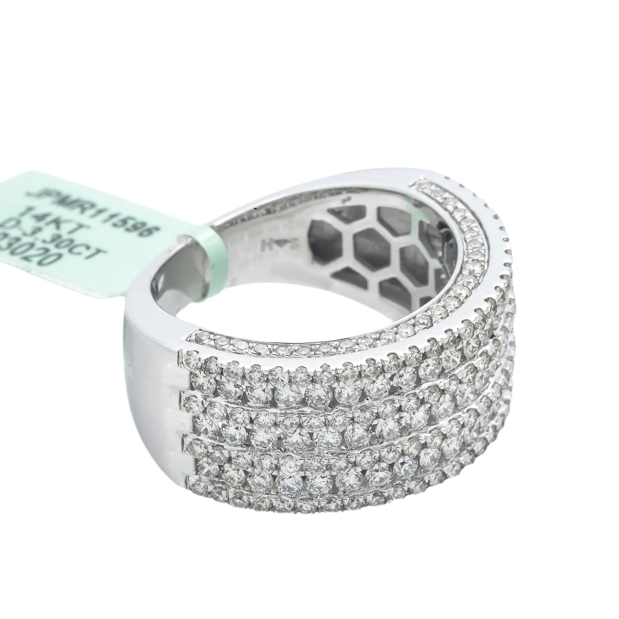 14K GOLD ROUND CLUSTER DIAMOND RING 3.30 CT