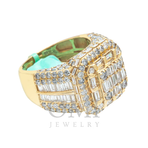 10K GOLD BAGUETTE AND ROUND DIAMOND SQUARE SHAPE RING 5.75 CT