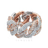 10K GOLD ROUND DIAMOND TWO TONE CUBAN LINK RING 5.44 CT