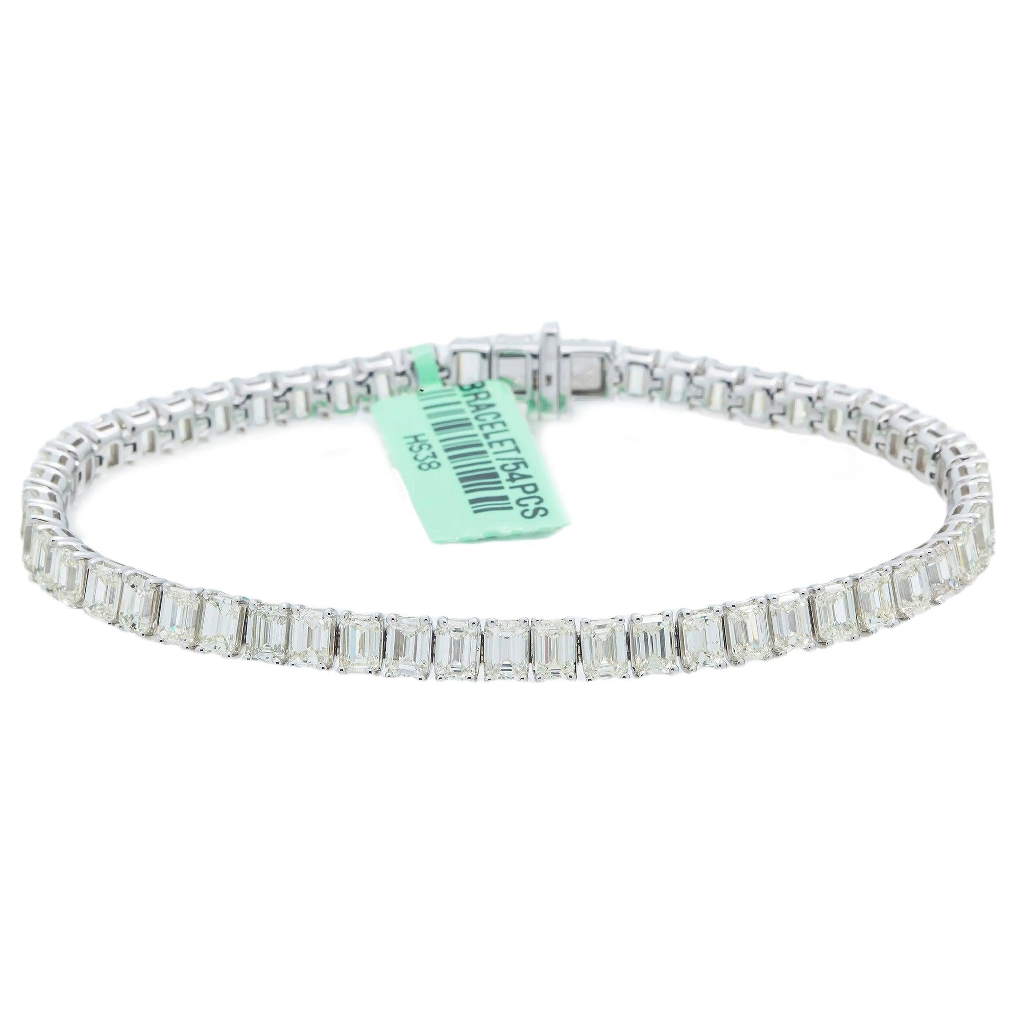 14K GOLD BAGUETTE TENNIS BRACELET 13.75 CT DIAMONDS