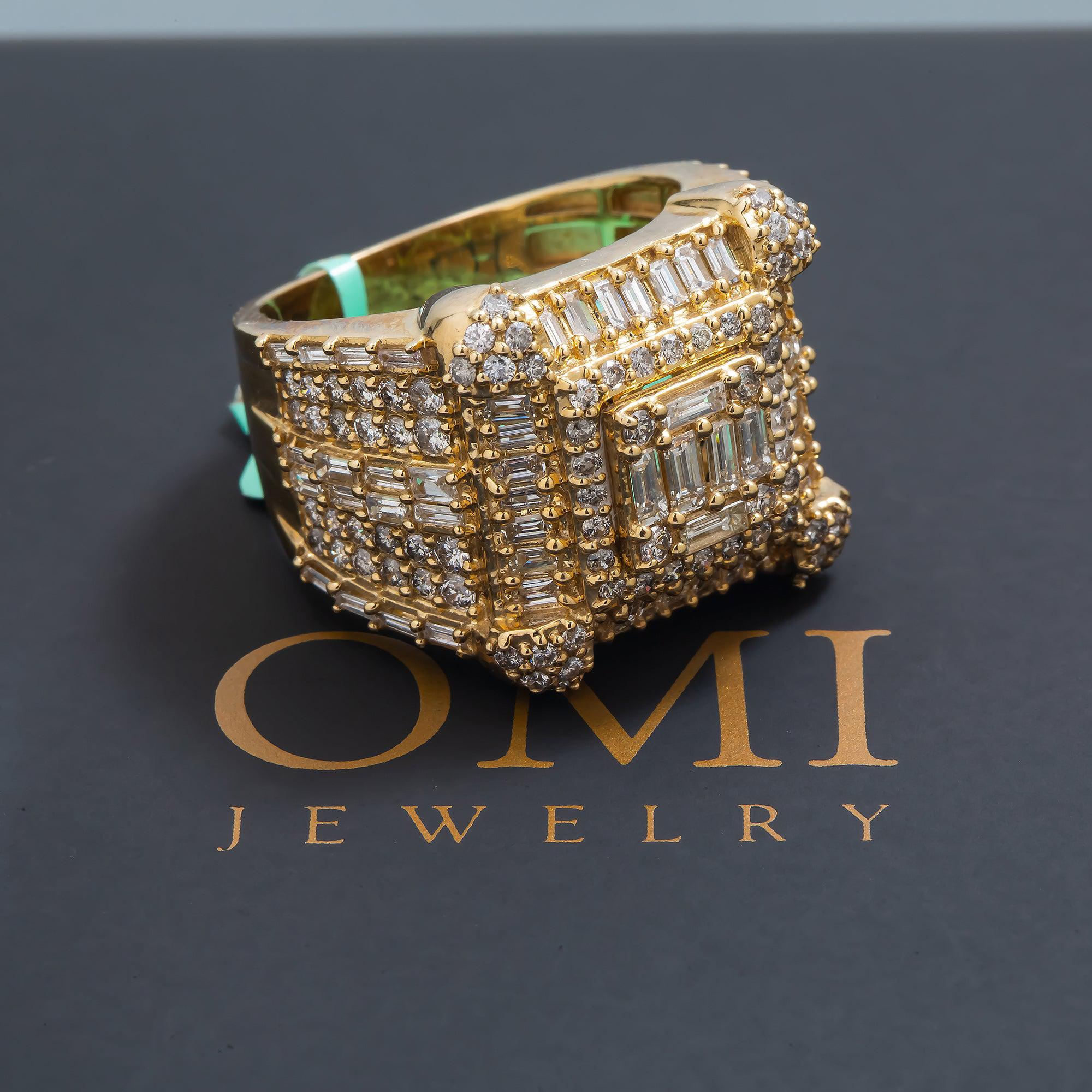 10K GOLD BAGUETTE CLUSTER DIAMOND RING 3.75 CT