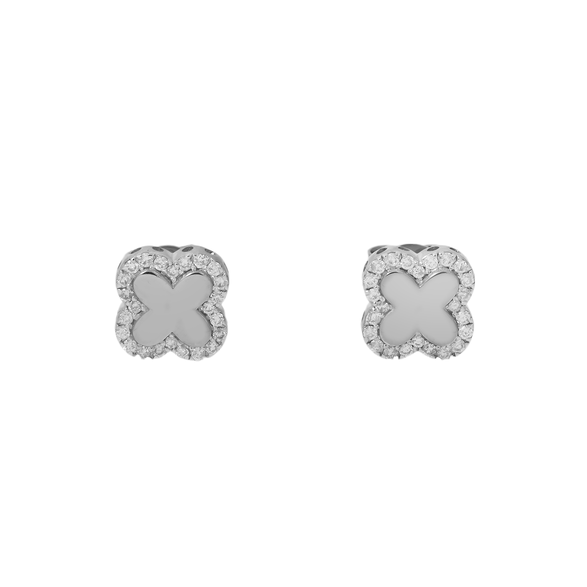 10K GOLD ROUND DIAMOND LETTER X SHAPE EARRINGS 0.27 CTW
