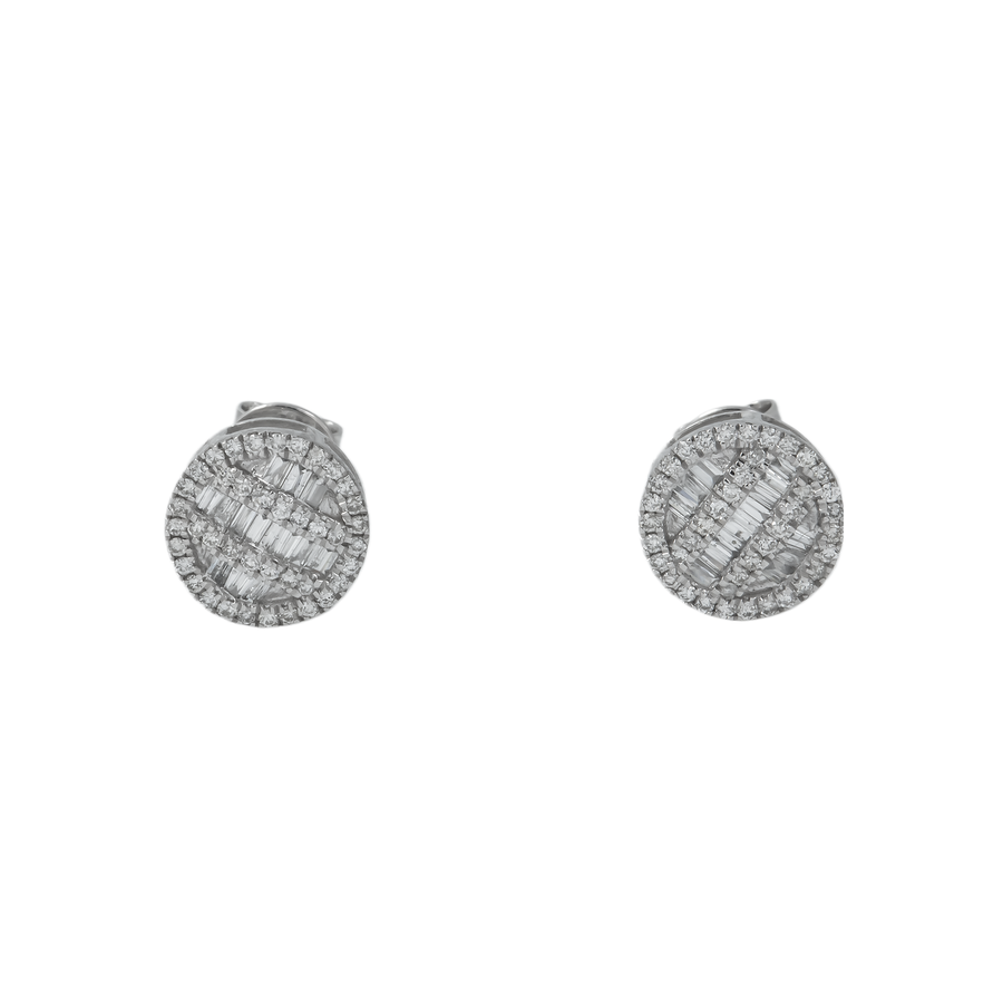 Men's circle diamond on sale earrings