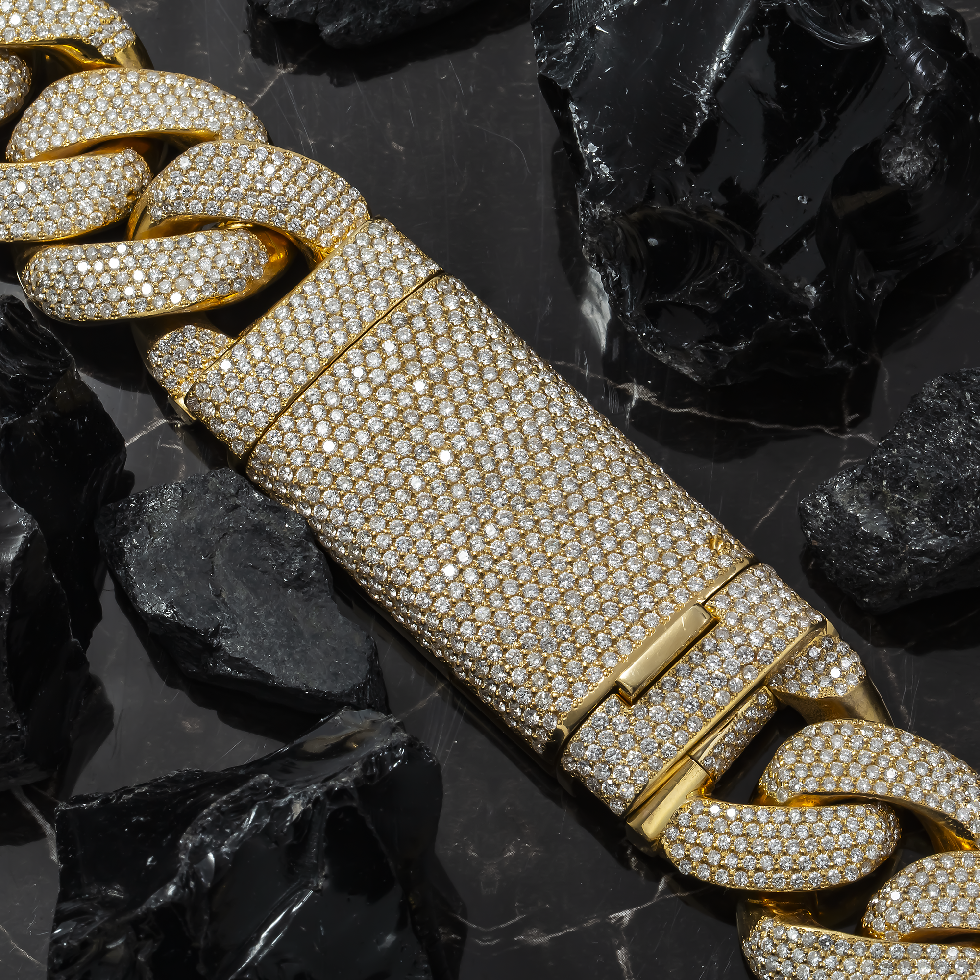 10K GOLD DIAMOND SOLID 32MM CUBAN LINK CHAIN 98.95 CT