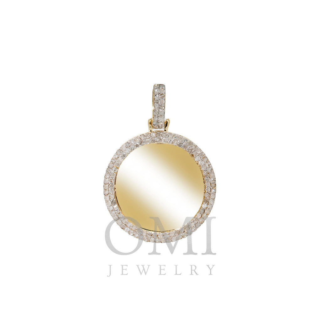 10K YELLOW GOLD DIAMOND PICTURE PENDANT 0.71 CT With 3MM Franco 25