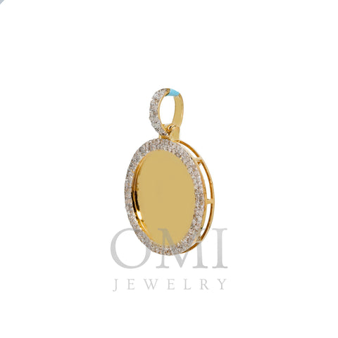 10K YELLOW GOLD DIAMOND PICTURE PENDANT 0.71 CT With 3MM Franco 25