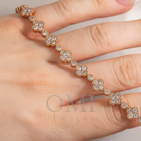 Diamond Clover Bracelet 7.5 Inch 0.11ct H-SI Quality in 9K White Gold – My  Jewel World