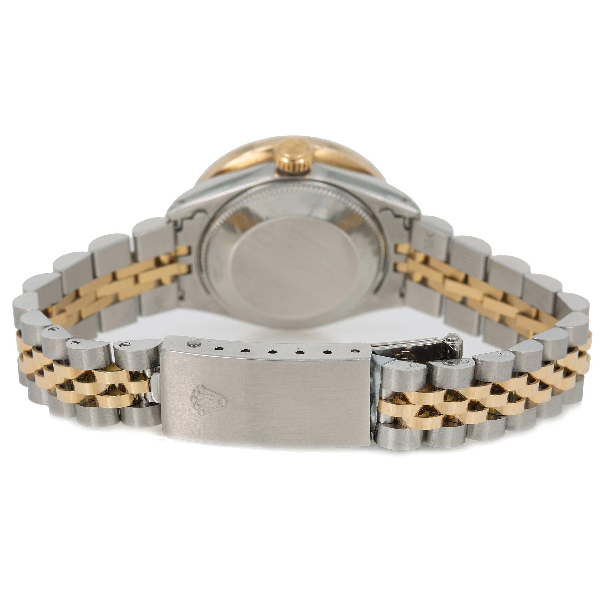 Rolex Datejust 26MM 69173 Diamond Paved Roman Dial Diamond Bezel Two Tone Yellow Gold Jubilee Bracelet 3.45ct