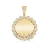 14K GOLD BAGUETTE AND ROUND DIAMOND CIRCLE PICTURE PENDANT 2.62 CT