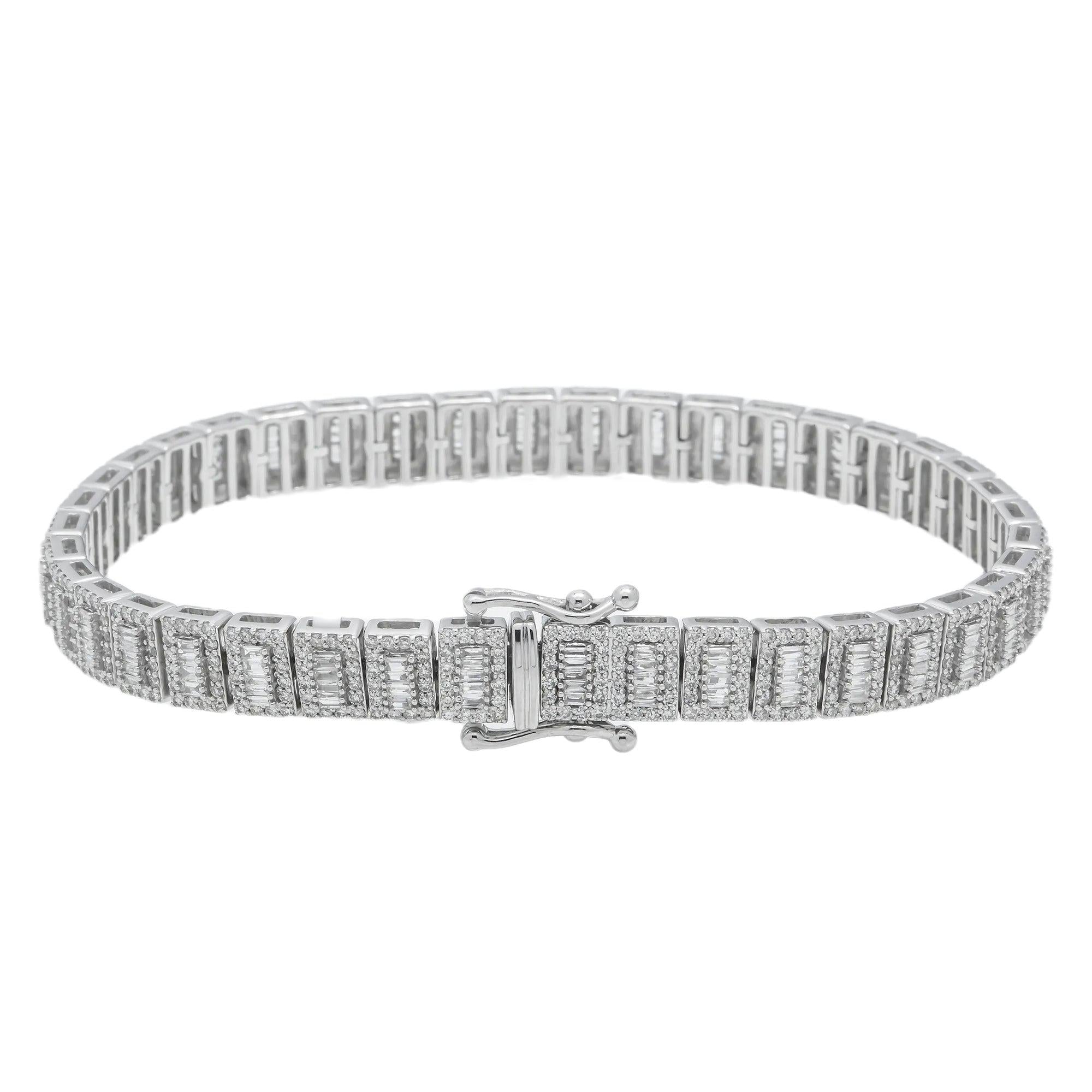10K GOLD BAGUETTE DIAMONDS BRACELET 4.84 CT