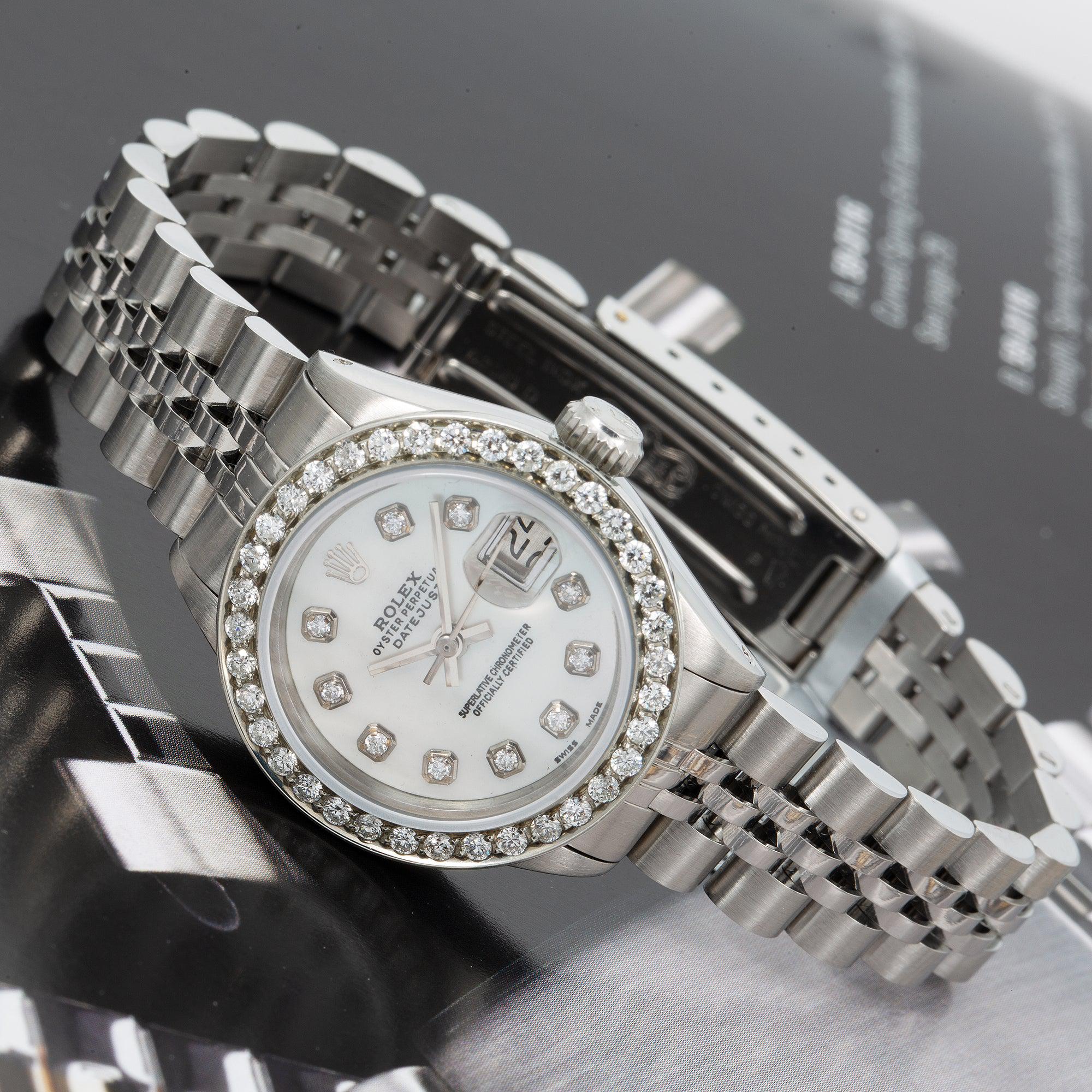 Rolex Datejust 26MM 69240 Silver Diamond Dial Diamond Bezel Stainless Steel Jubilee Bracelet 0.9ct