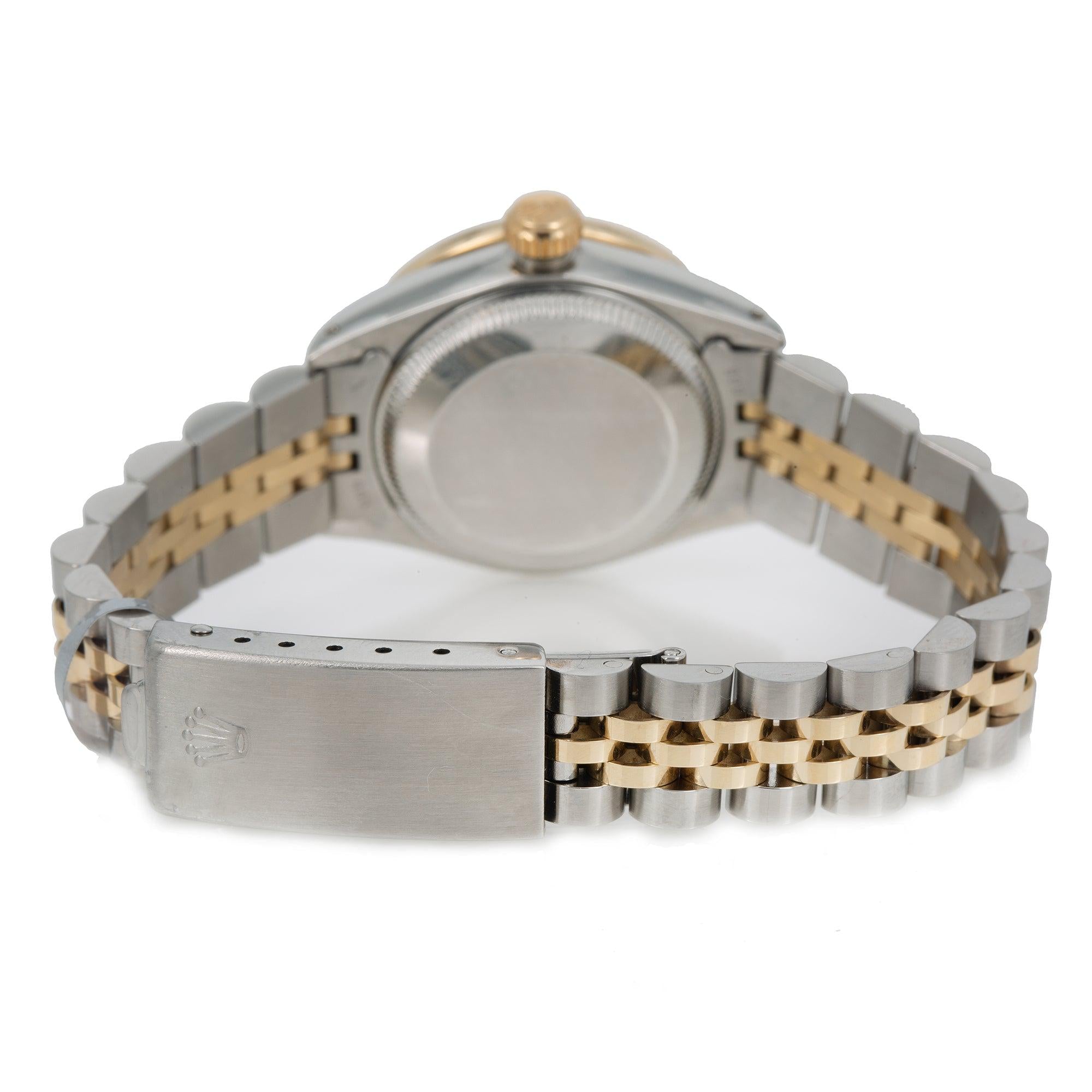 Rolex Datejust 26MM 69173 Blue Diamond Dial Diamond Bezel Two Tone Jubilee Bracelet 1.2ct