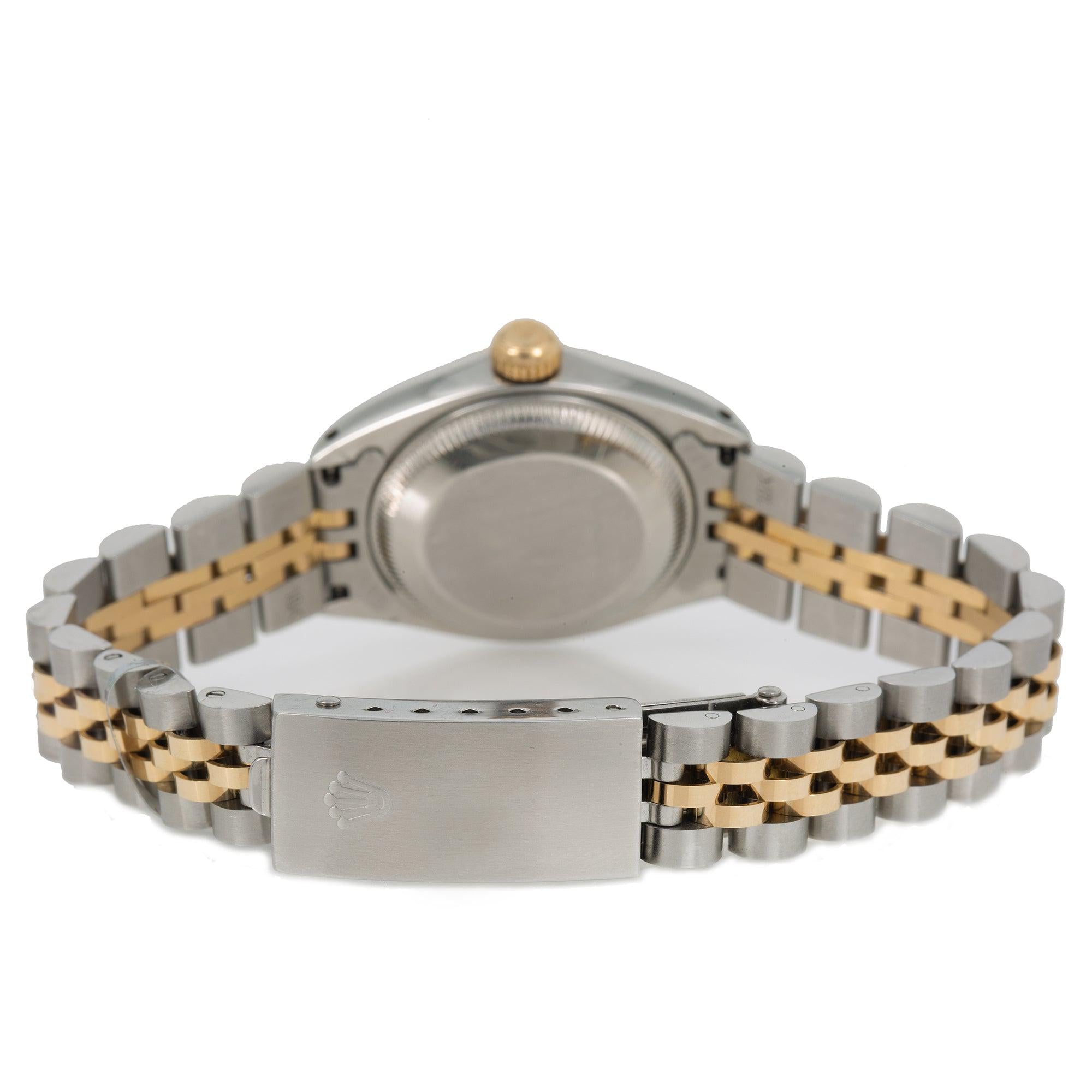 Rolex Datejust 26MM 69173 Black Dial Fluted Bezel Two Tone Yellow Gold Jubilee Bracelet