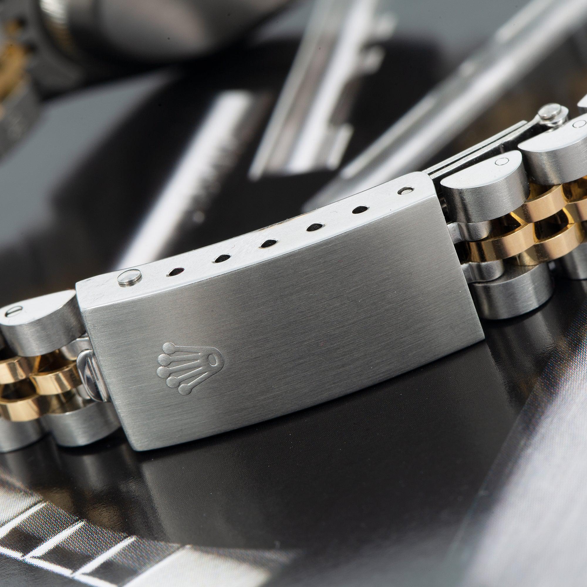 Rolex Datejust 26MM 69173 Black Dial Fluted Bezel Two Tone Yellow Gold Jubilee Bracelet