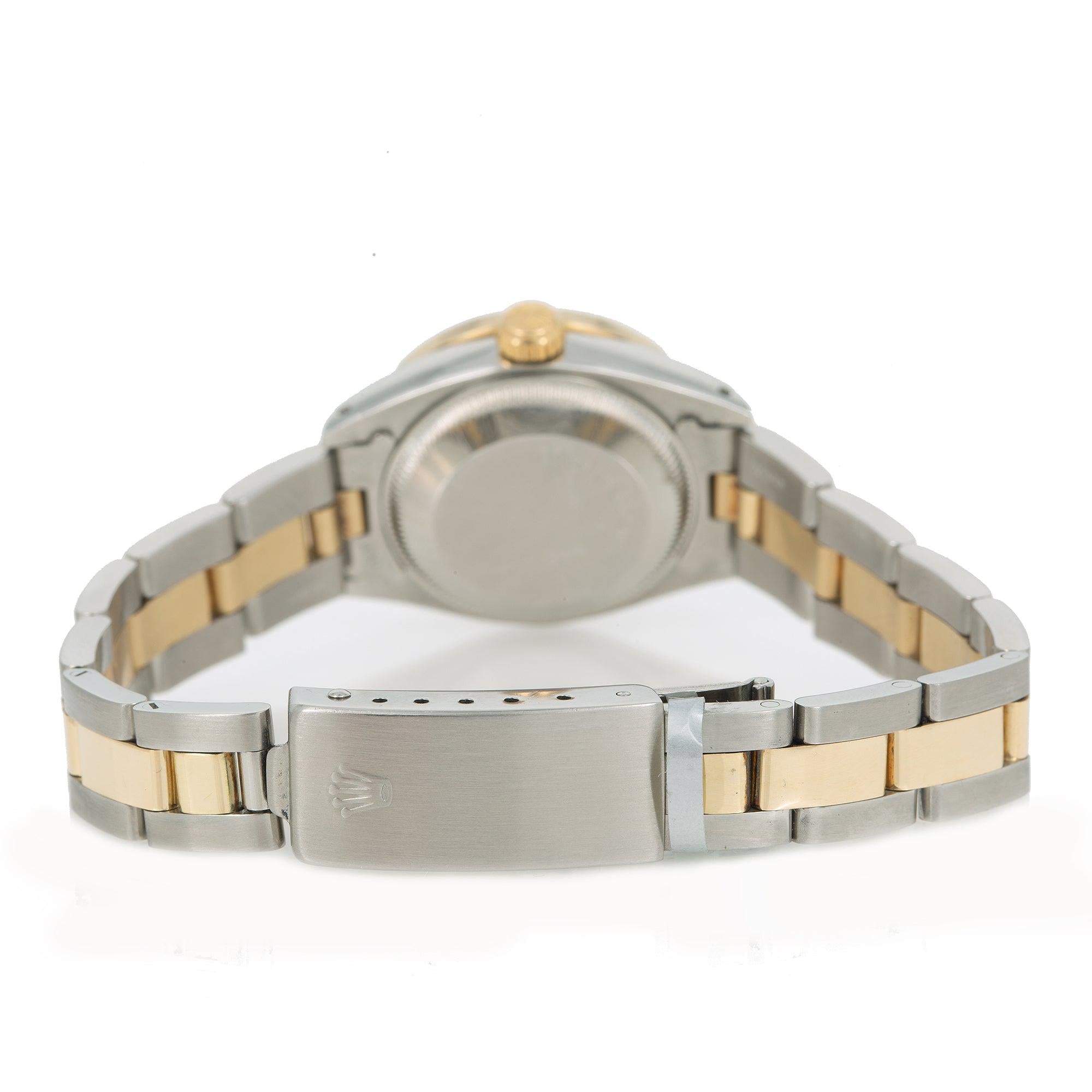 Rolex Datejust 26MM 69173 Champagne Diamond Dial Diamond Bezel Two Tone Yellow Gold Oyster Bracelet 0.9ct