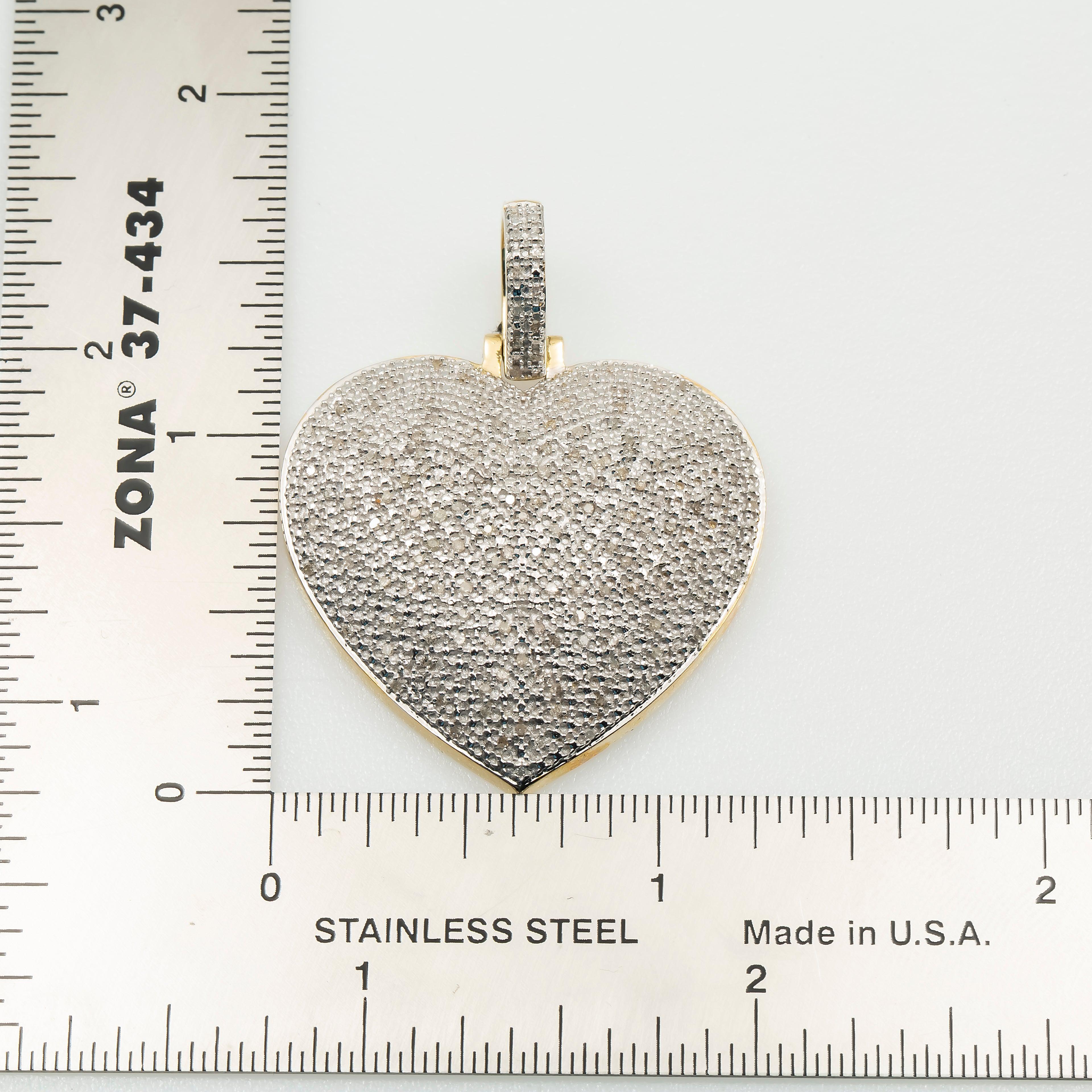 10K GOLD DIAMOND HEART PENDANT 0.50 CT