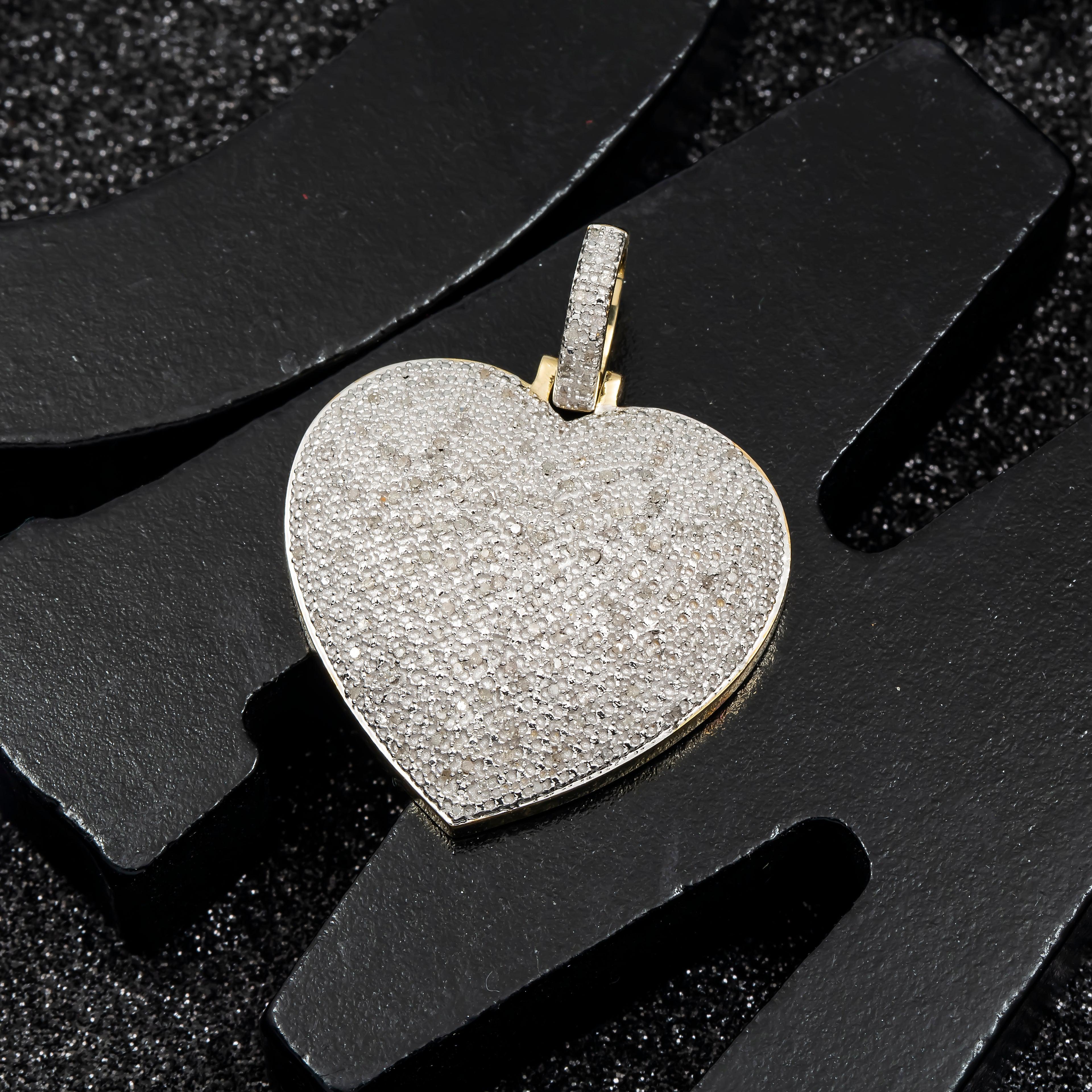 10K GOLD DIAMOND HEART PENDANT 0.50 CT