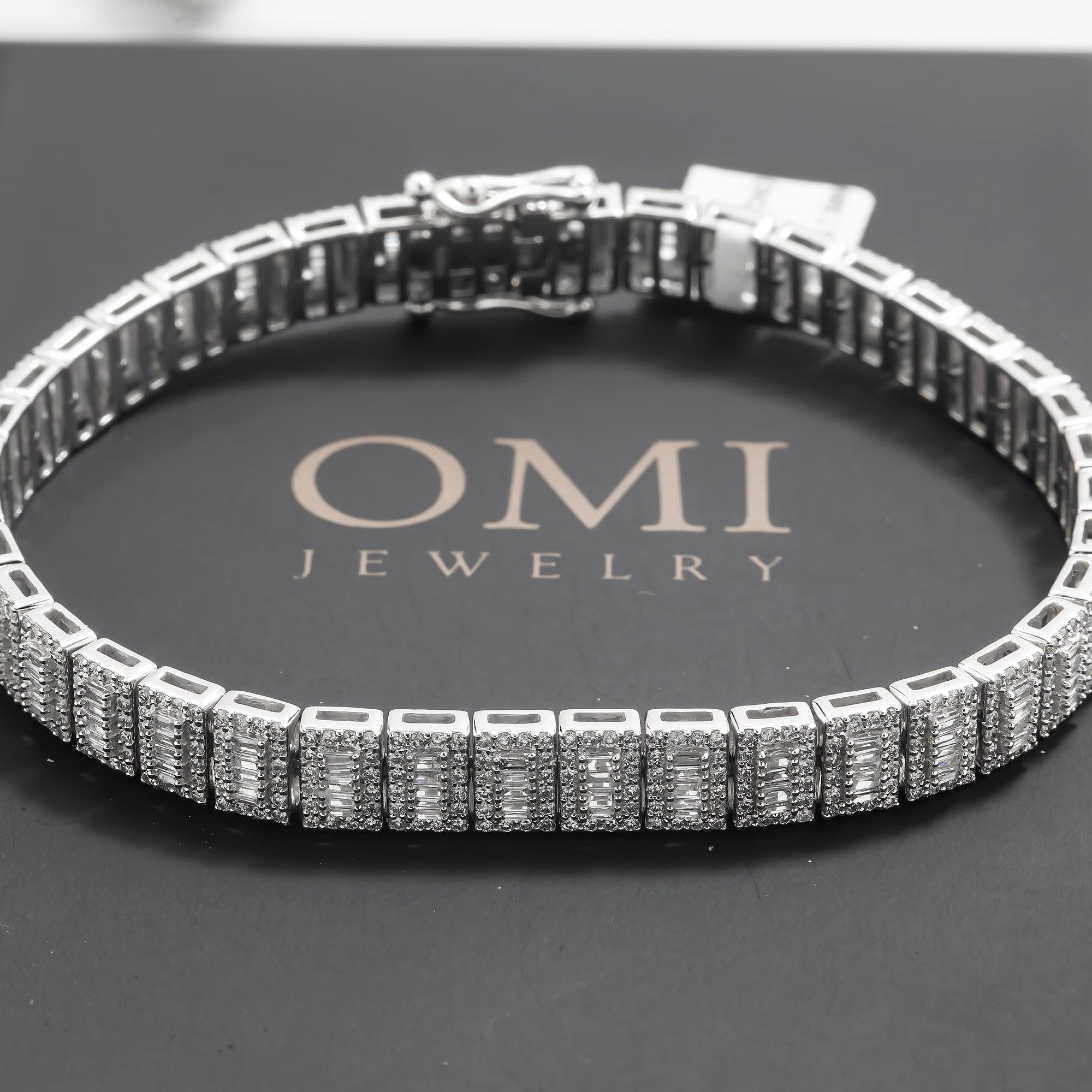10K GOLD BAGUETTE DIAMONDS BRACELET 4.84 CT