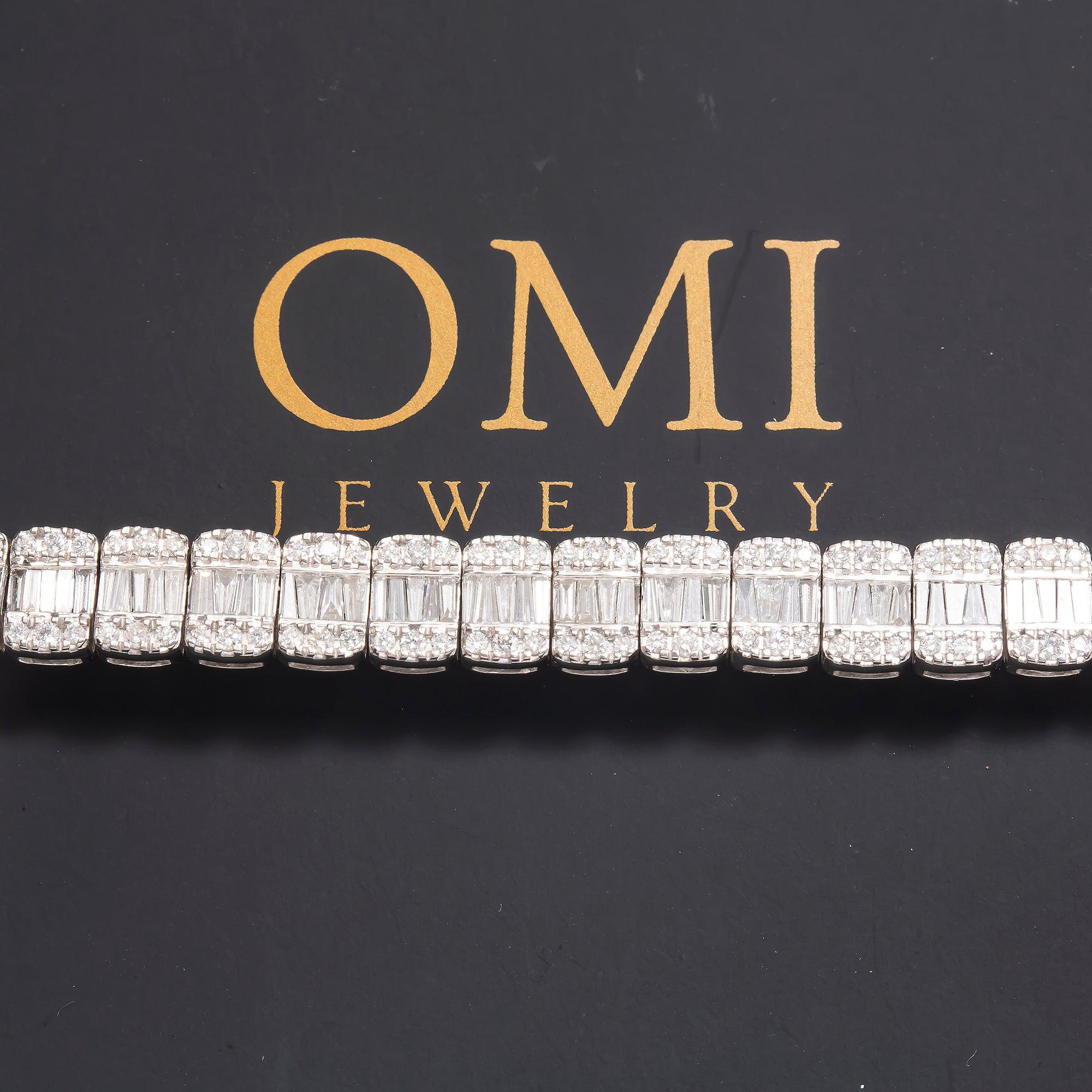 10K GOLD BAGUETTE DIAMOND CHAIN 17.29 CT