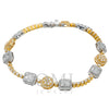 10K GOLD BAGUETTE AND ROUND DIAMONDS TWO TONE BRACELET 4.92 CT