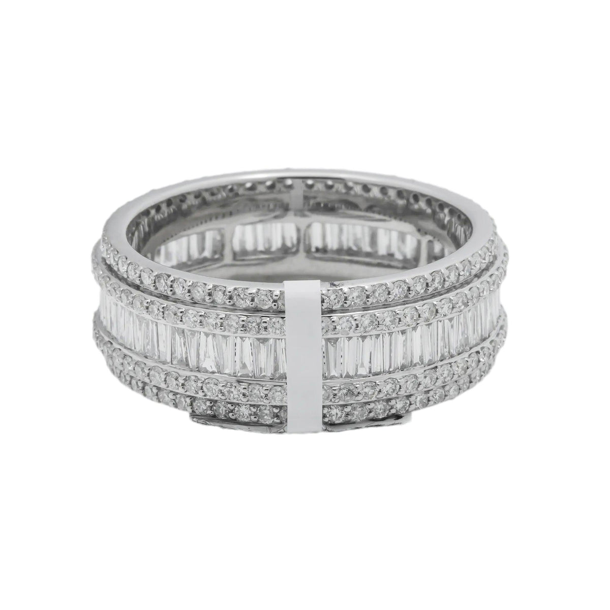 10K GOLD BAGUETTE DIAMOND CLUSTER RING 2.80 CT