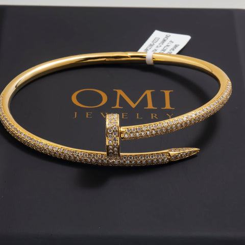 18K GOLD BANGLE BRACELET 3.27 CT DIAMONDS