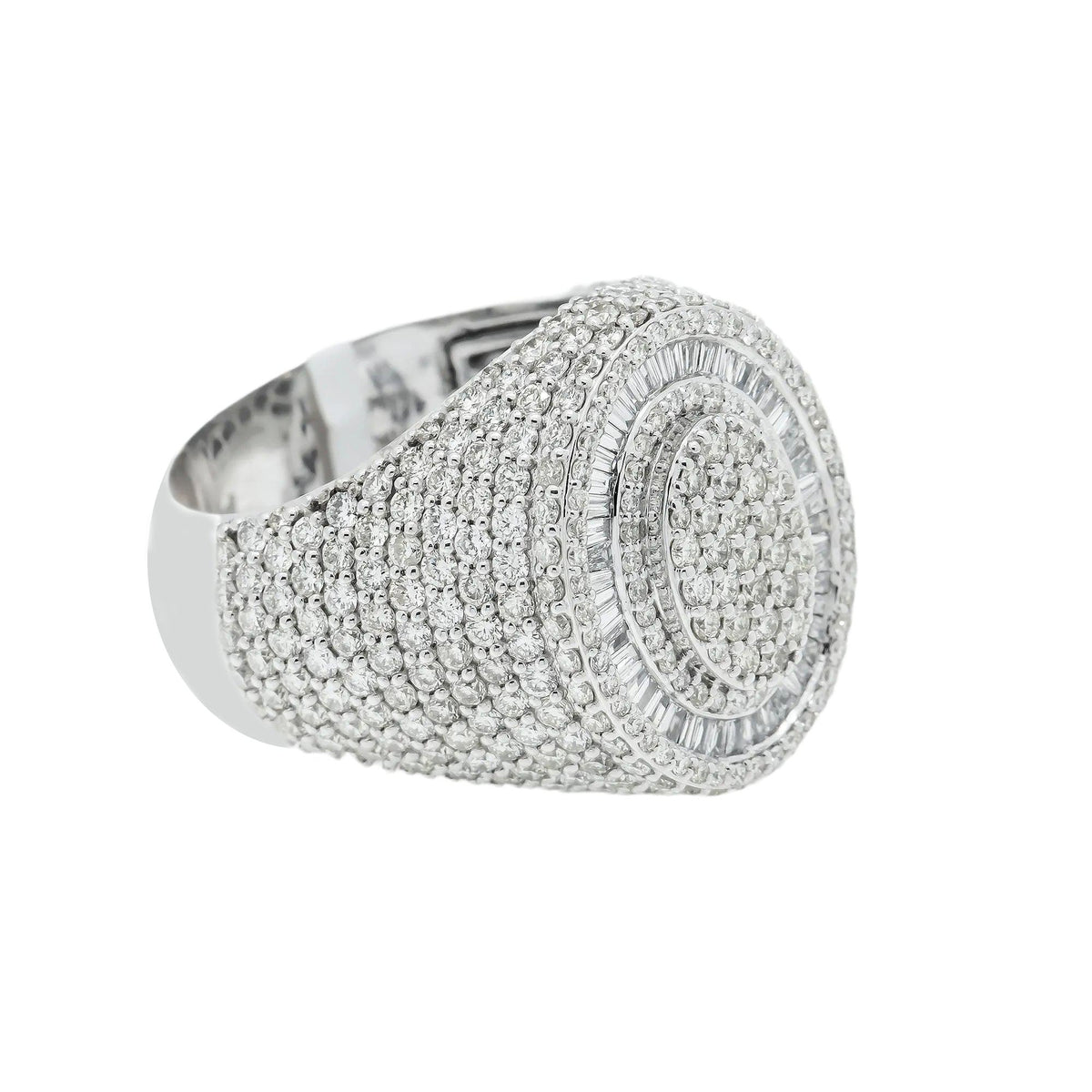 10K GOLD BAGUETTE AND ROUND DIAMOND OVAL SHAPE RING 2.18 CT