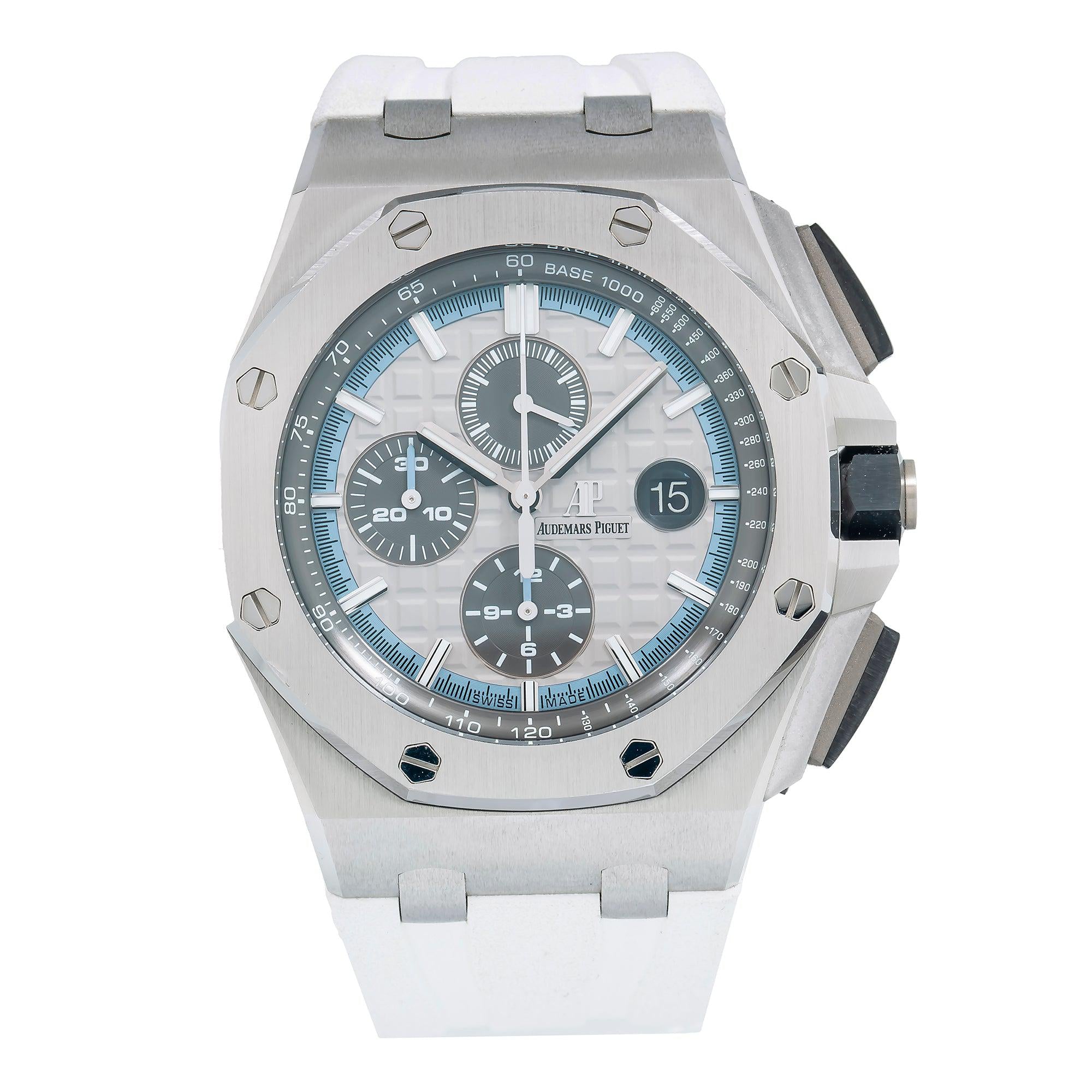 Audemars Piguet Royal Oak Offshore Chronograph 44MM 26417BC.OO.A002CR.01 Gray Dial Stainless Steel Bezel White Rubber Band