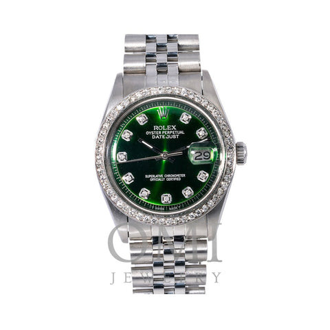 Rolex Datejust 1603 36MM Green Diamond Dial With 1.20 CT Diamonds