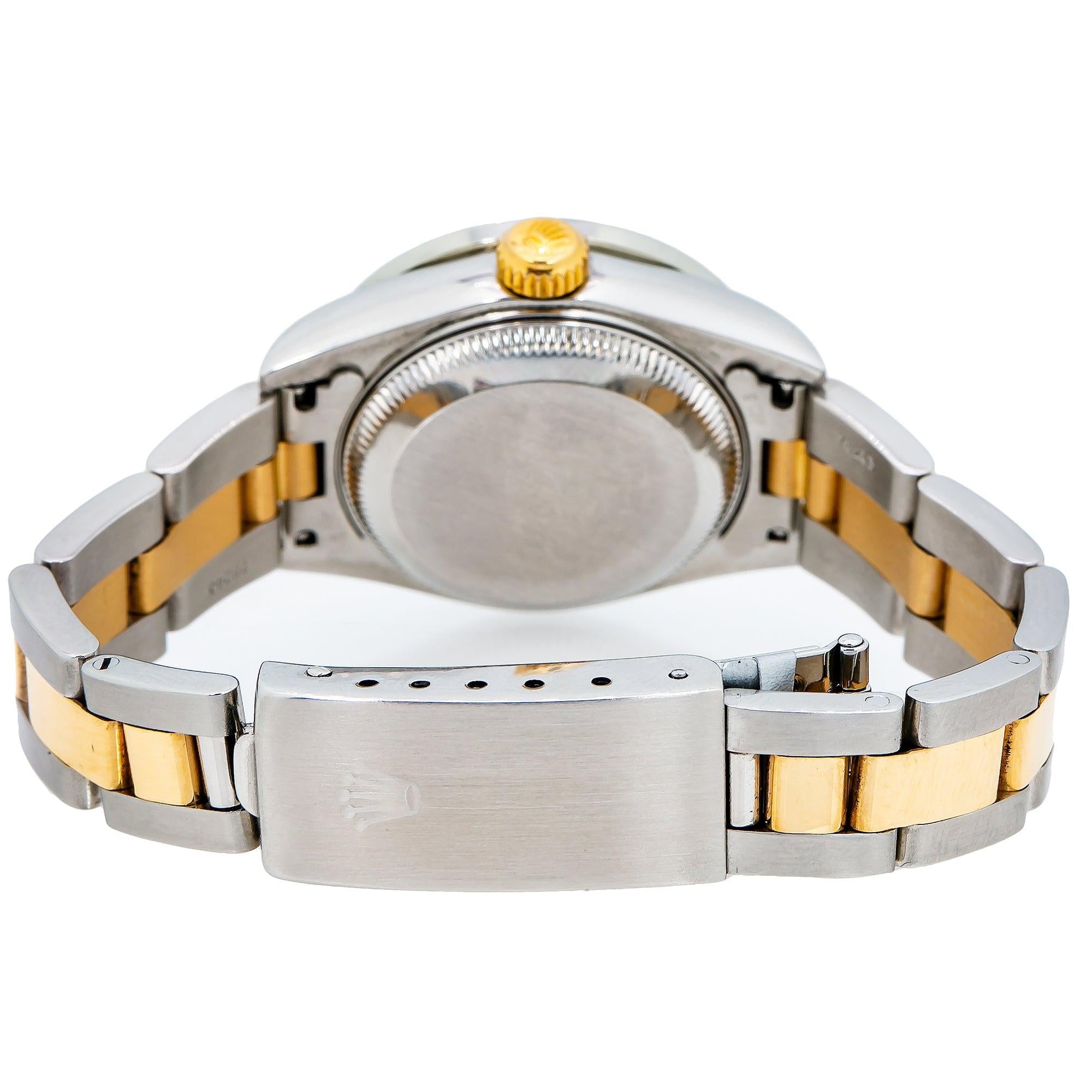Rolex Datejust 26MM 6917 Blue Diamond Dial Diamond Bezel Two Tone Yellow Gold Oyster Bracelet
