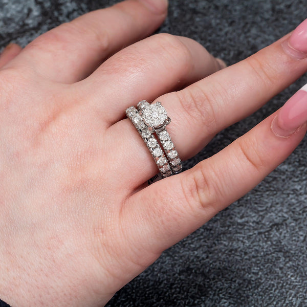 14K GOLD ROUND DIAMOND BRIDAL SET 3.71 CTW OMI Jewelry