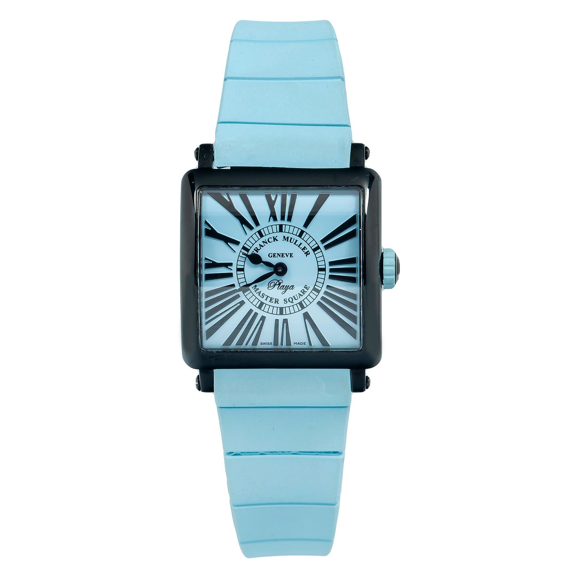 Franck Muller Geneve Master Square Playa 6002 L QZ 33MM Blue Dial OMI Jewelry