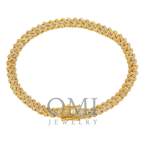 10K YELLOW GOLD DIAMOND 6MM MIAMI CUBAN LINK BRACELET 2.35 CT