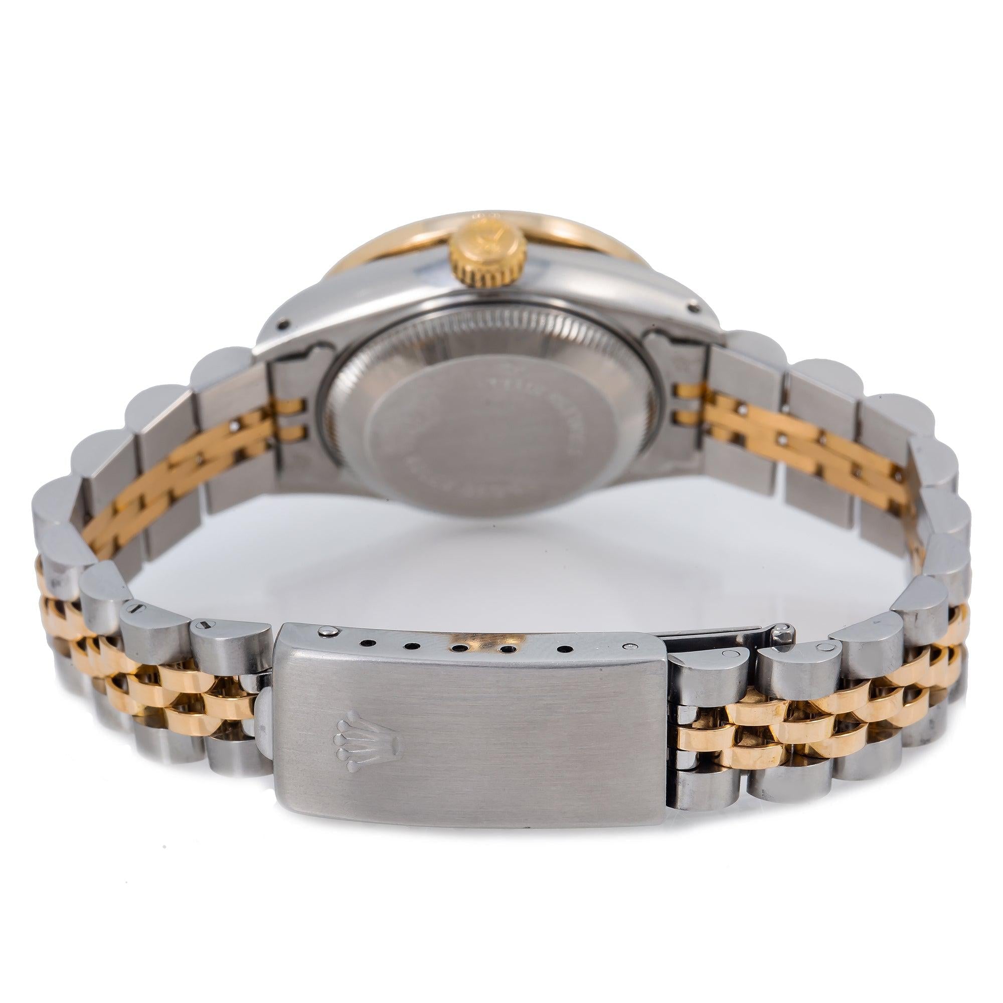 Rolex Datejust 26MM 6917 Champagne Pattern Diamond Dial Diamond Bezel Two Tone Yellow Gold Jubilee Bracelet