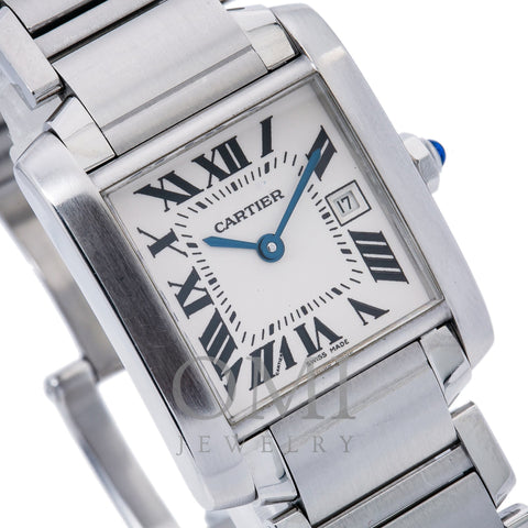 Cartier Tank Française W51011Q3 25MM White Dial With Stainless Steel Bracelet