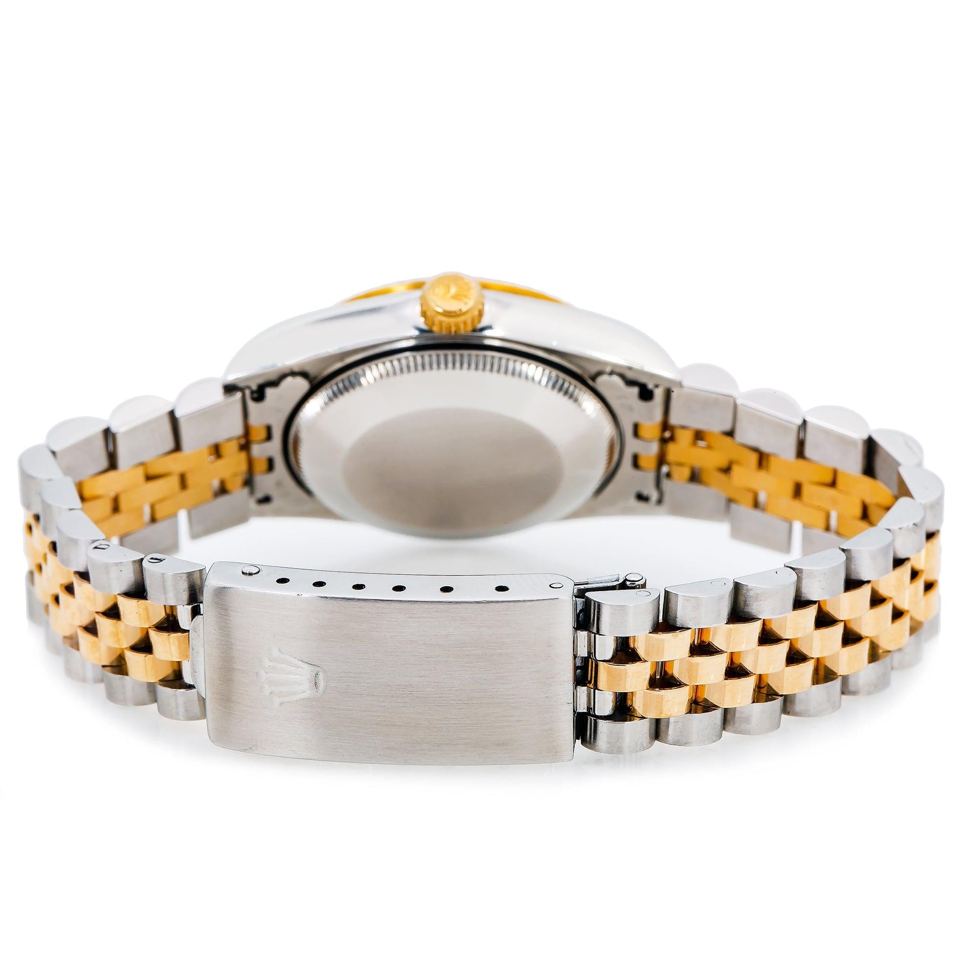 Rolex Datejust 31MM 6824 Ivory Pattern Dial Fluted Bezel Two Tone Yellow Gold Jubilee Bracelet