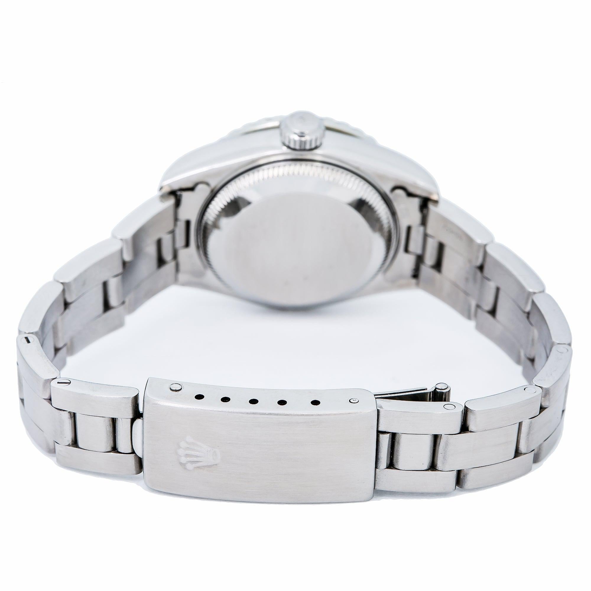 Rolex Datejust 26MM 6916 White Mother of Pearl Diamond Dial Diamond Bezel Stainless Steel Oyster Bracelet