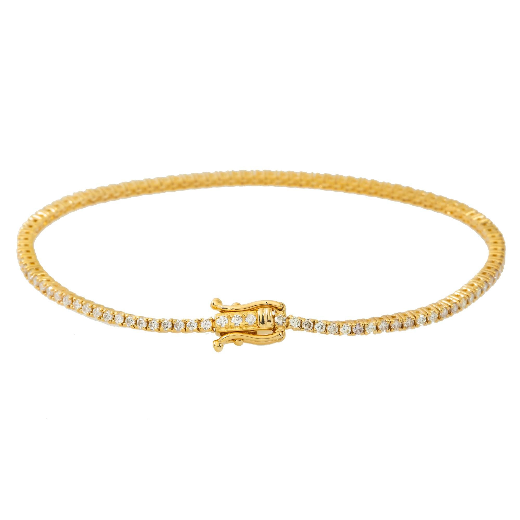14K GOLD ROUND DIAMONDS TENNIS BRACELET 2.90 CT