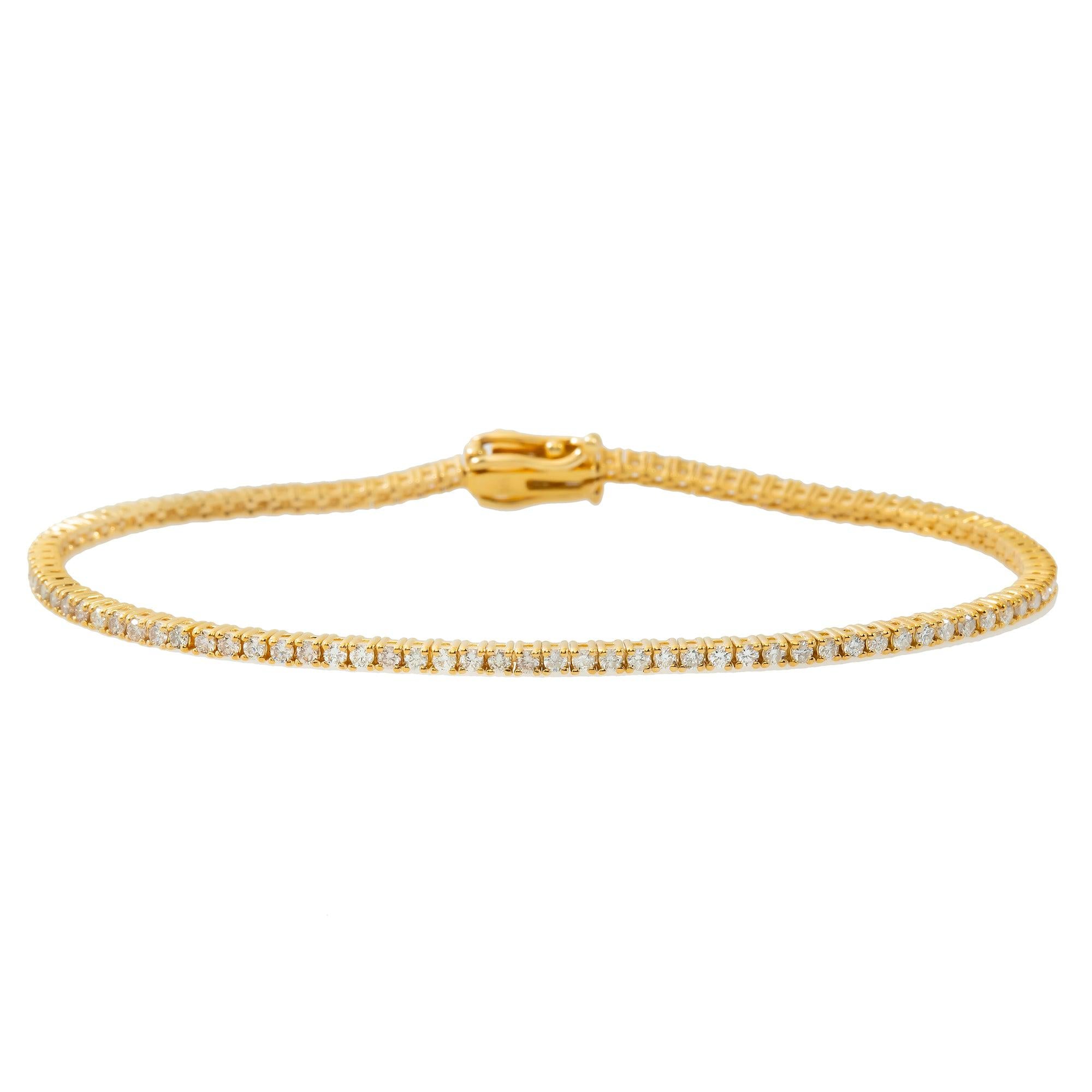 14K GOLD ROUND DIAMONDS TENNIS BRACELET 2.90 CT