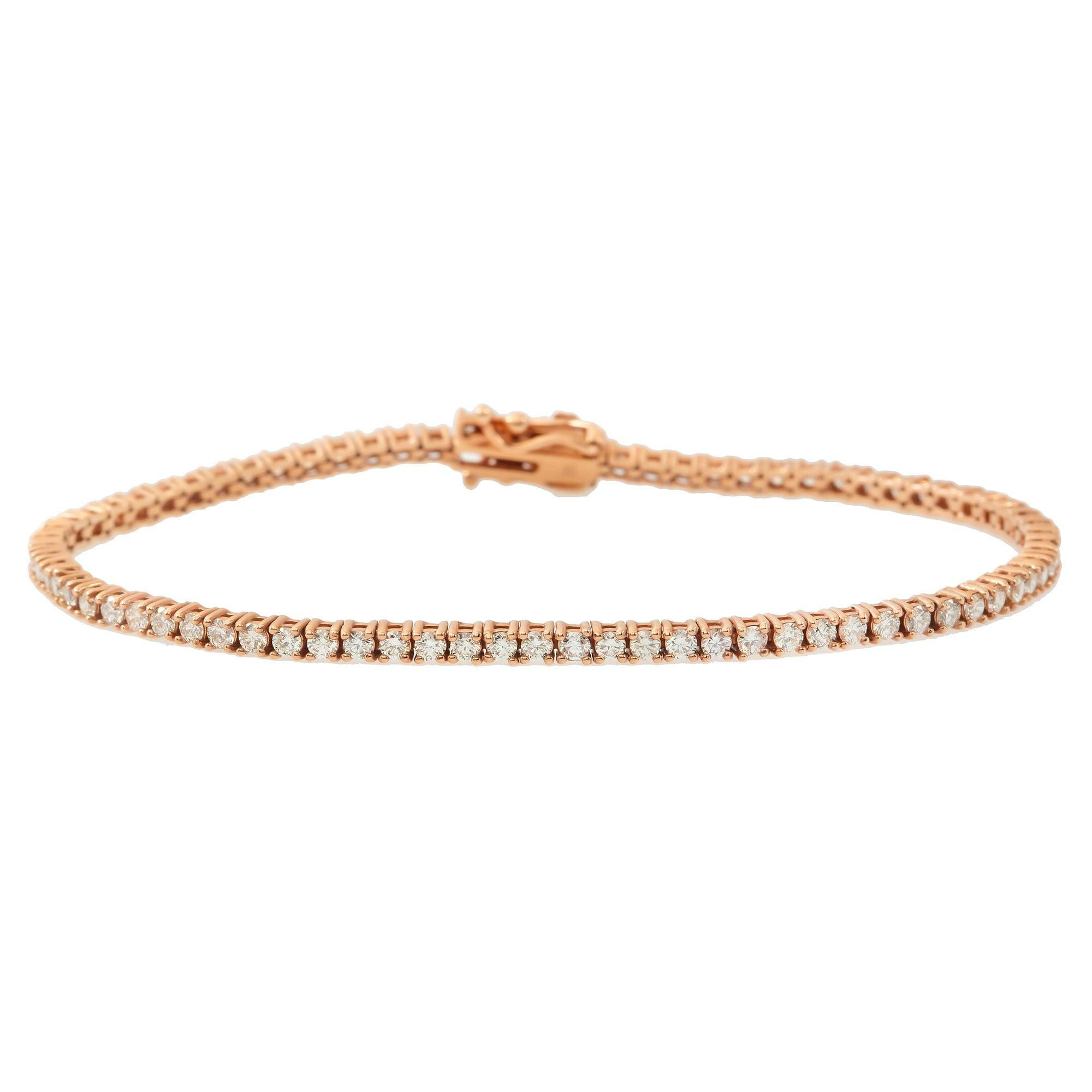 14K GOLD ROUND DIAMONDS TENNIS BRACELET 2.25 CT