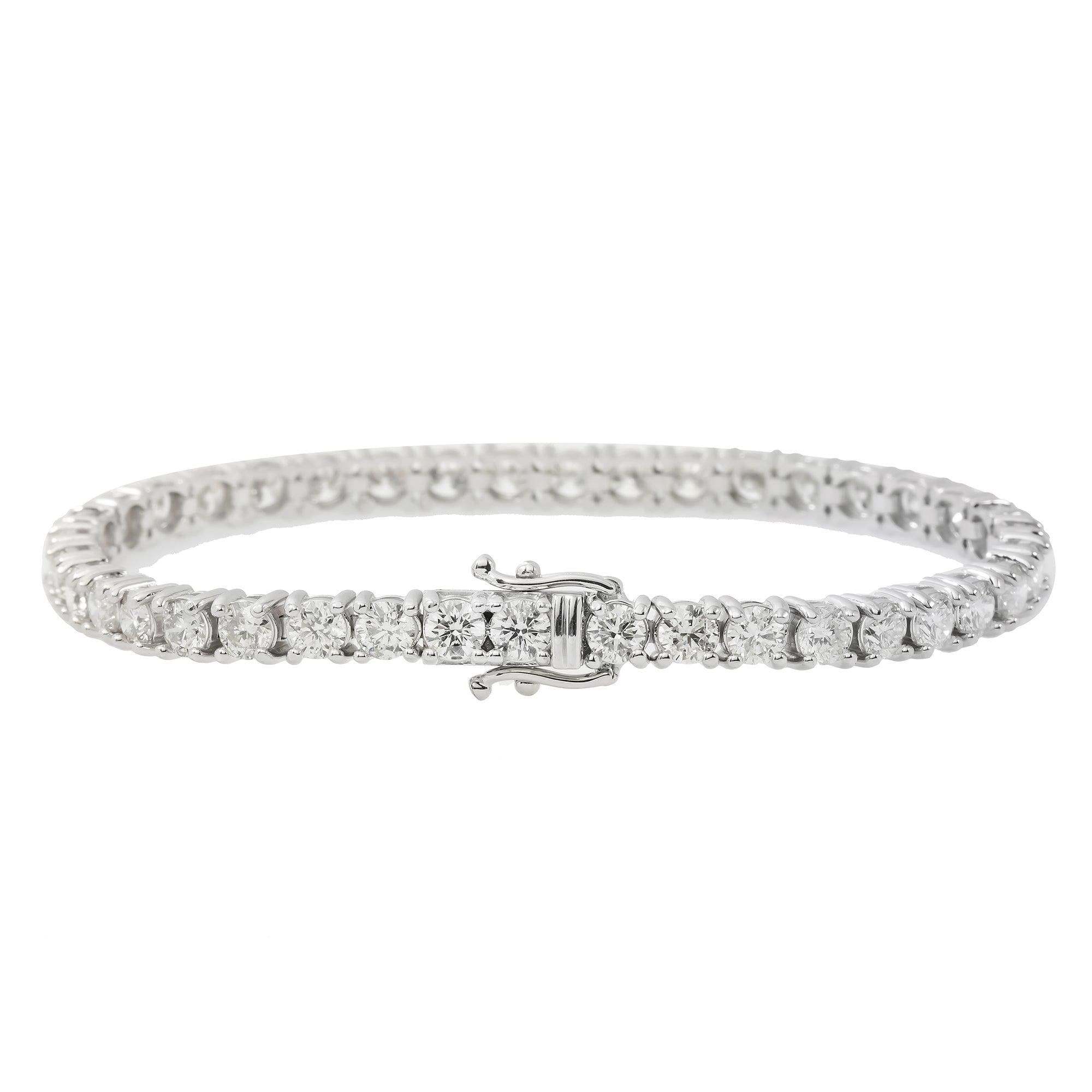 14K GOLD ROUND DIAMONDS TENNIS BRACELET 9.66 CT