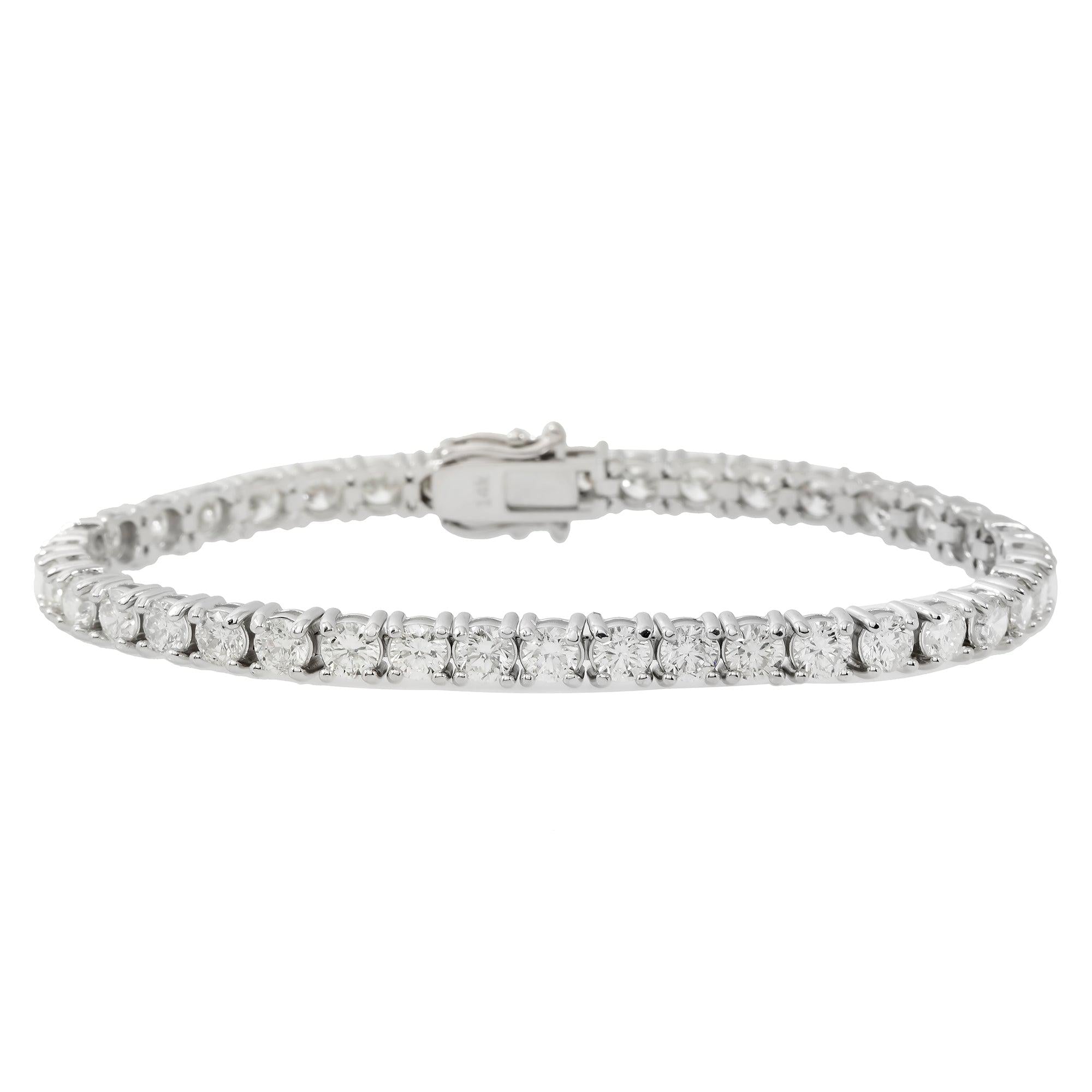 14K GOLD ROUND DIAMONDS TENNIS BRACELET 9.66 CT