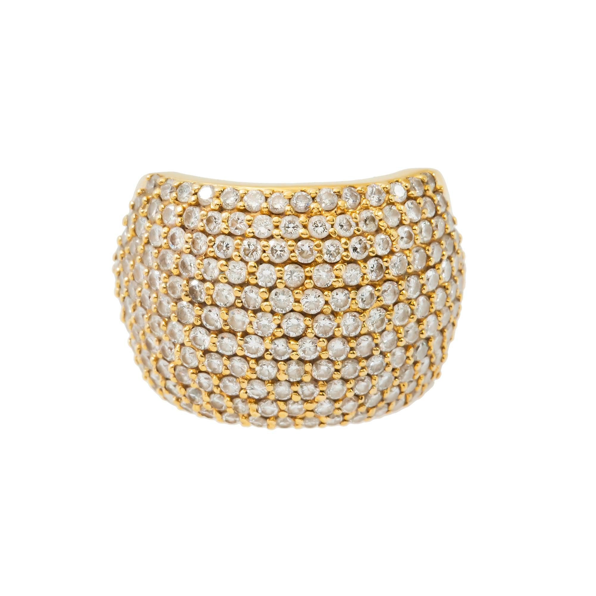 14K GOLD ROUND DIAMOND STATEMENT RING 3.50 CT