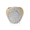 14K GOLD ROUND AND BAGUETTE DIAMOND OVAL SHAPE RING 6.44 CT